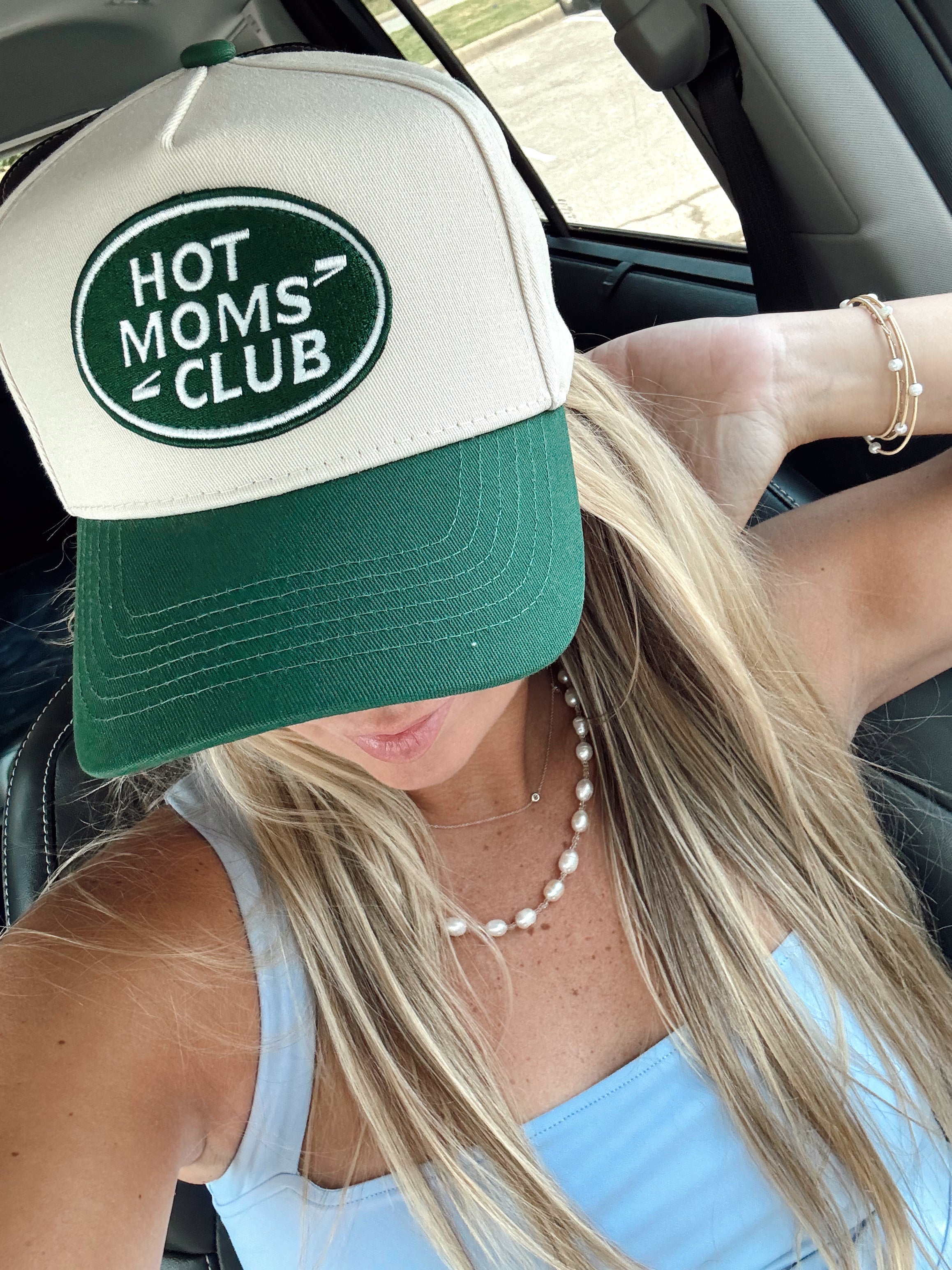 Hot Moms Club - Green Vintage Trucker Hat - Bexa Boutique