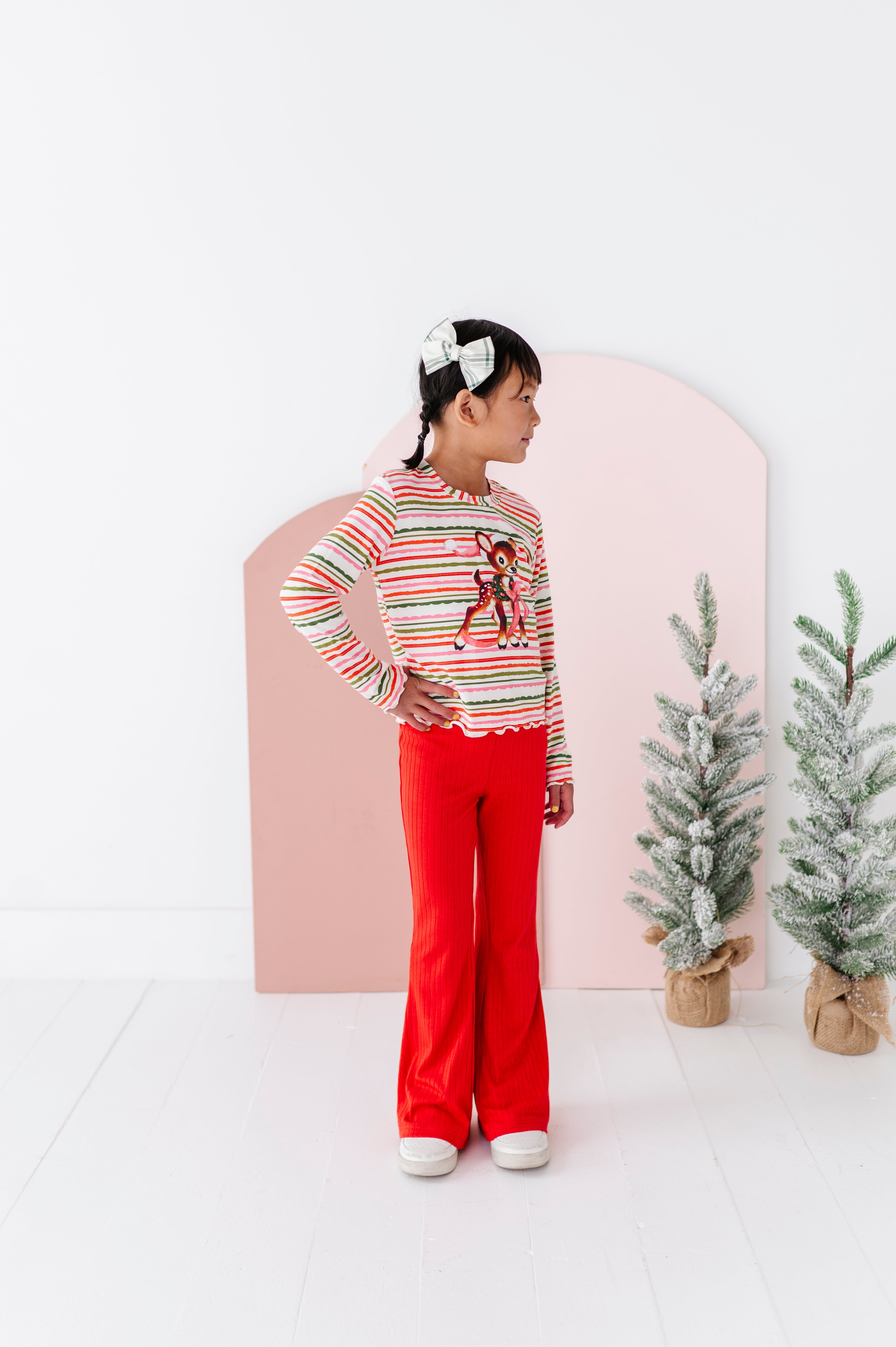 Vintage Reindeer Top| Bamboo Long Sleeve