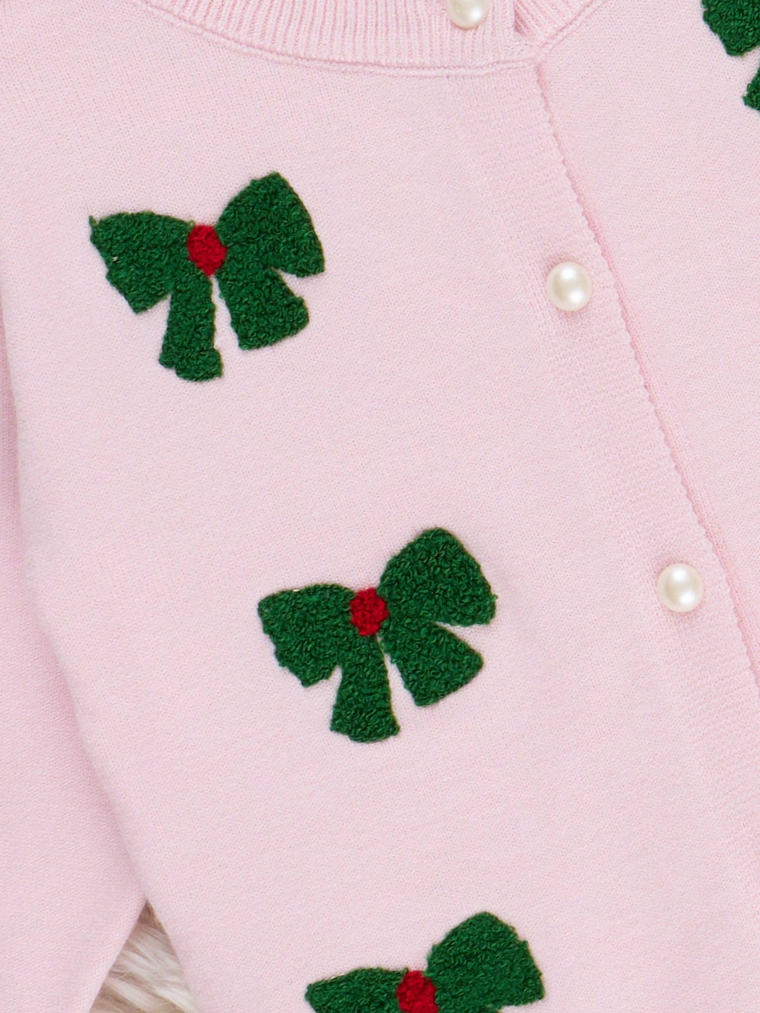Holly Berry Bows Cardigan - Bexa Boutique