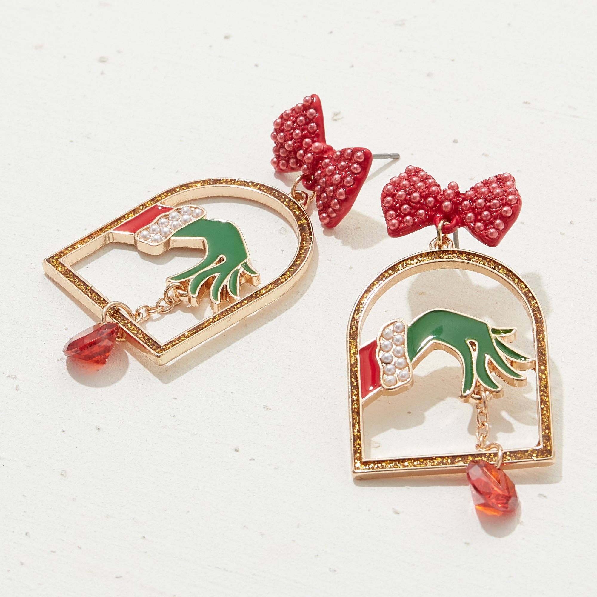 Christmas Monster Hand Enamel Earrings - Bexa Boutique