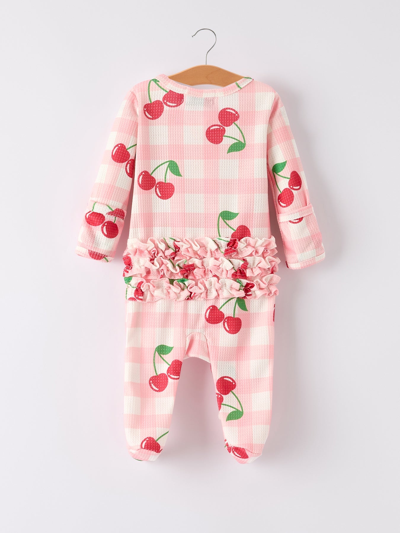 Waffle Cherry Plaid Girls' Romper - Bexa Boutique