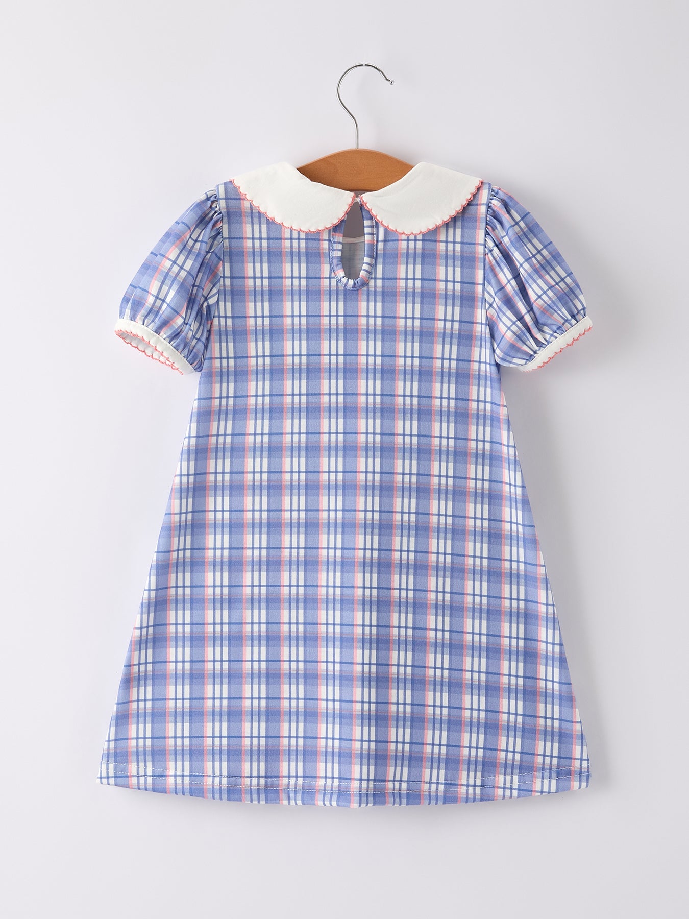 BACK TO SCHOOL Pocket Applique Check Girls Dress - Bexa Boutique