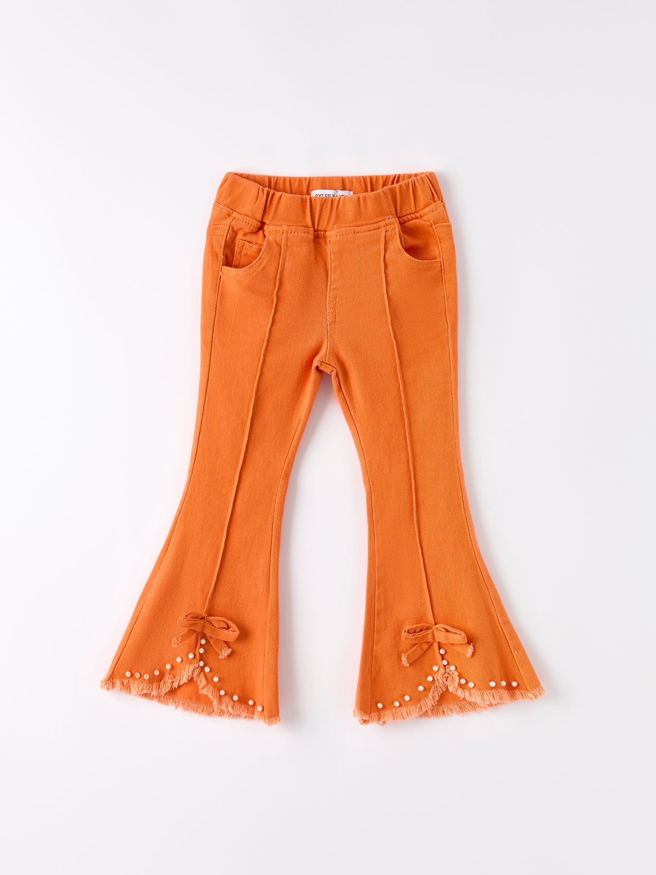 Orange Flared Elastic Jeans - Bexa Boutique