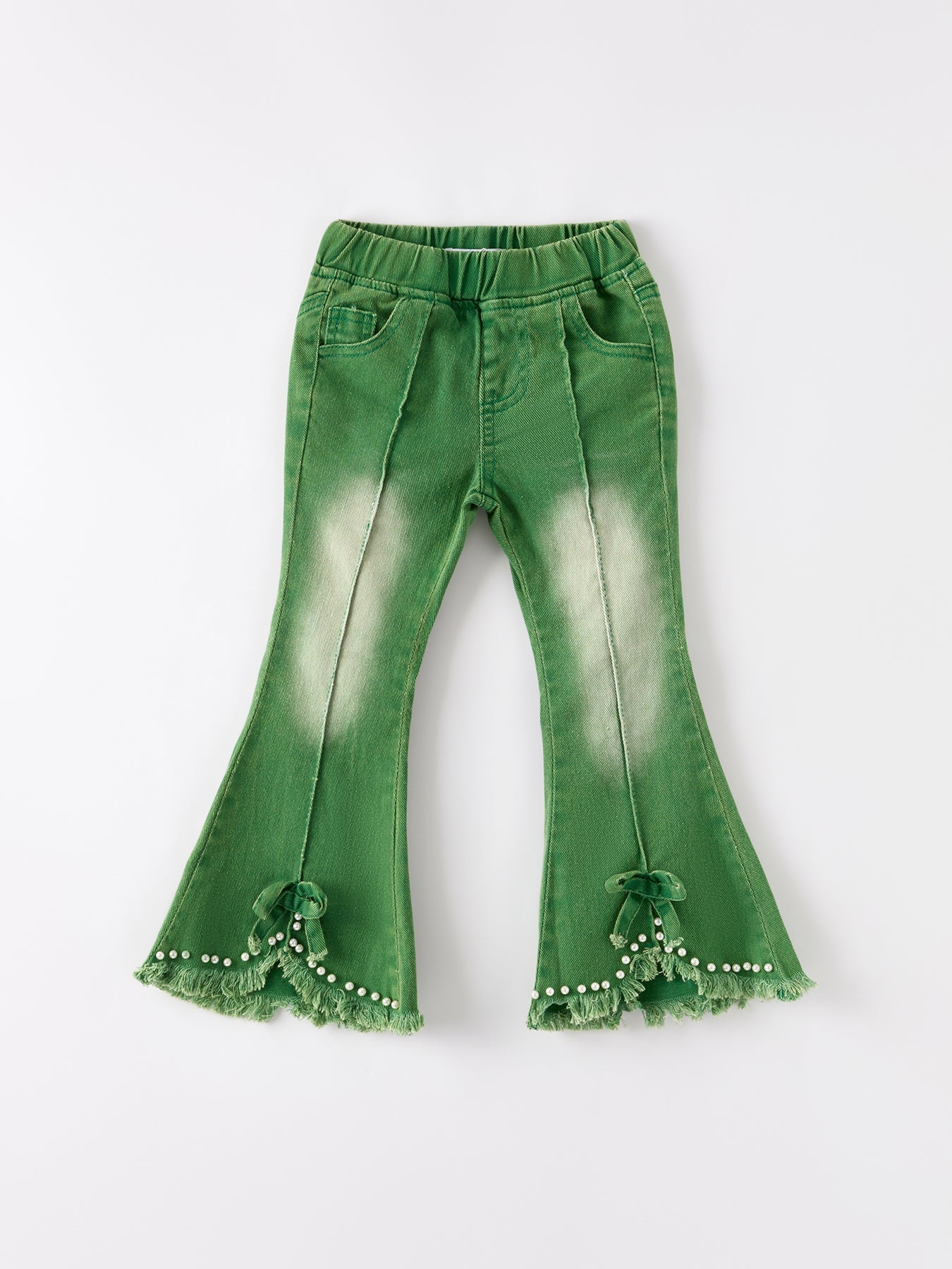 Green Flared Elastic Jeans - Bexa Boutique