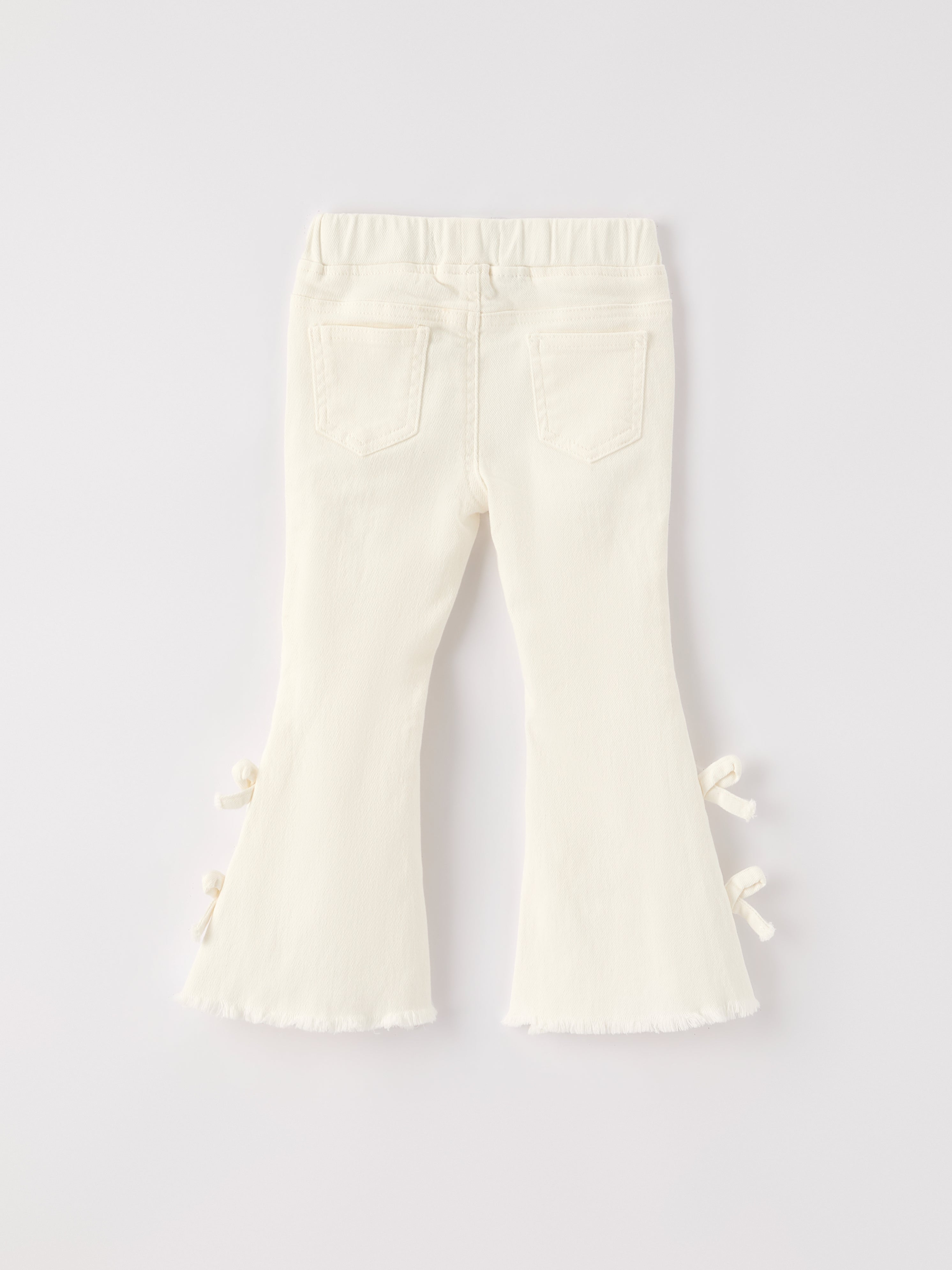 Charming White Denim Pants with Cute Bows - Bexa Boutique