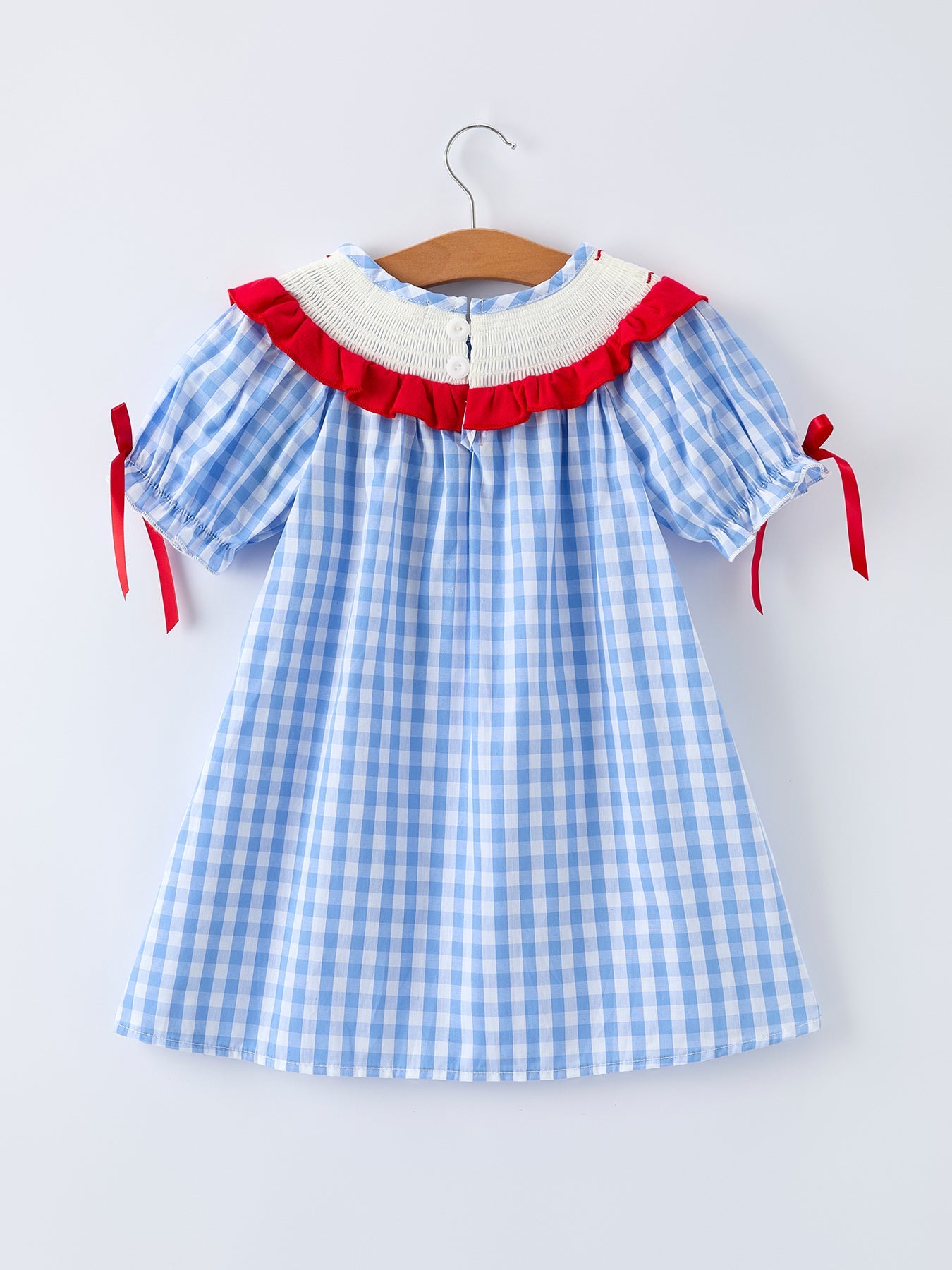 Girls Summer Strawberry Bow Embroidered Smocked Dress - Bexa Boutique