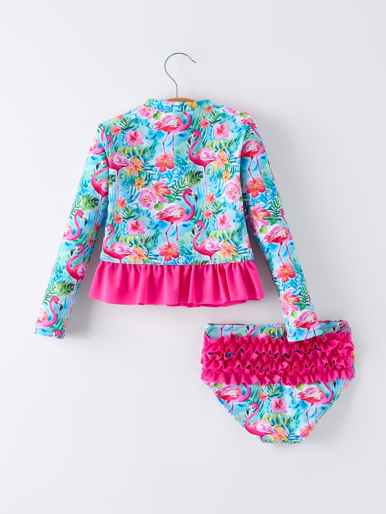 Summer Flamingo Long Sleeve Girl Swimwear Set - Bexa Boutique