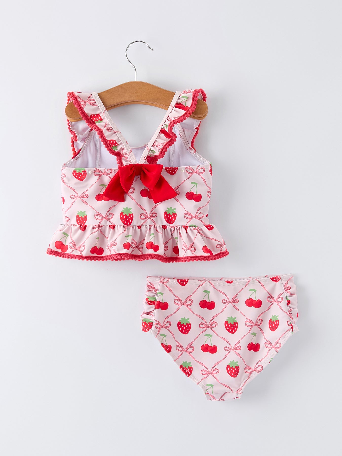 Summer Strawberry Cherry Ruffle Girl Swimwear Set - Bexa Boutique