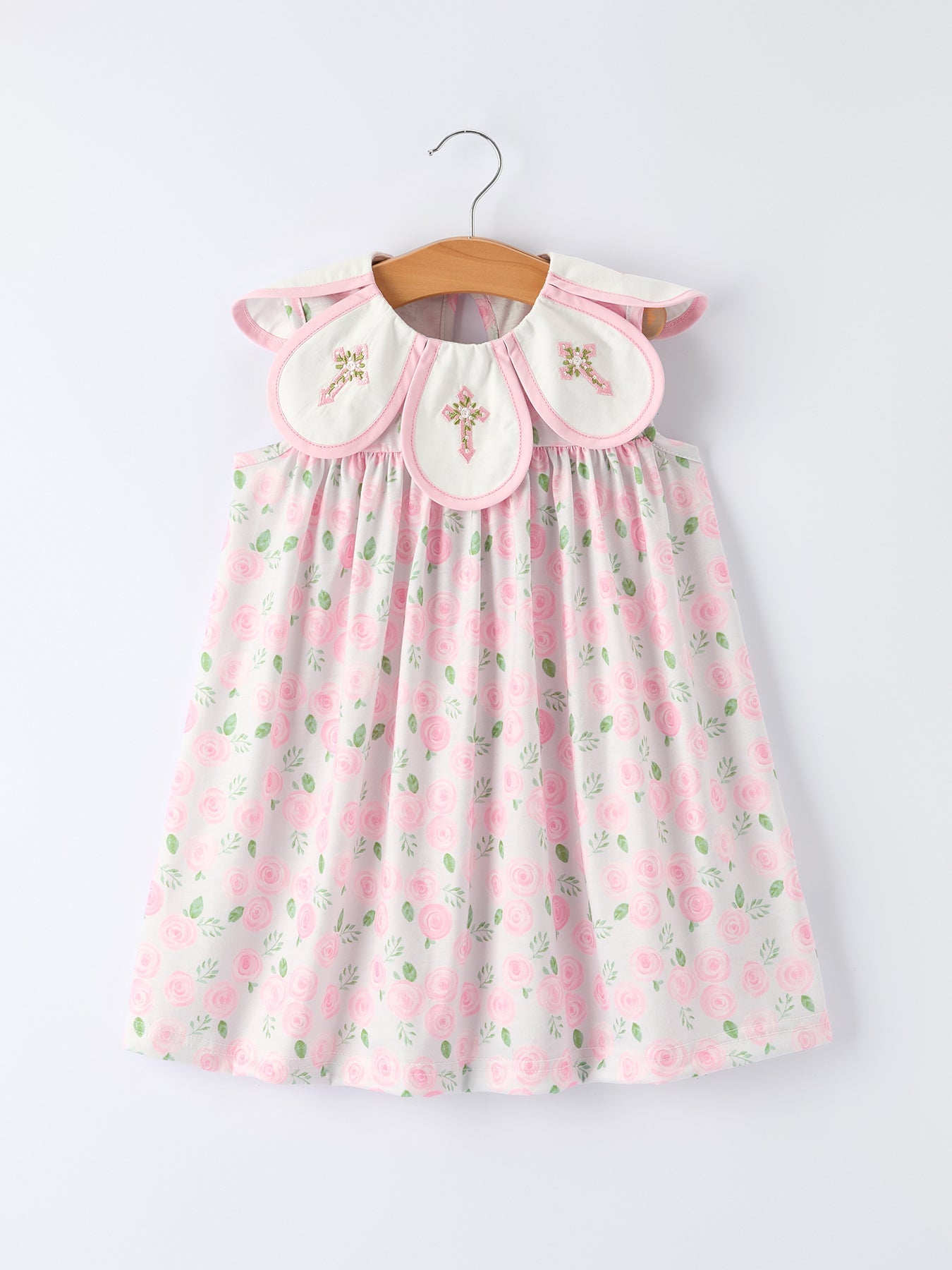 Floral Smocked Petal Peter Pan Collar Dress - Bexa Boutique