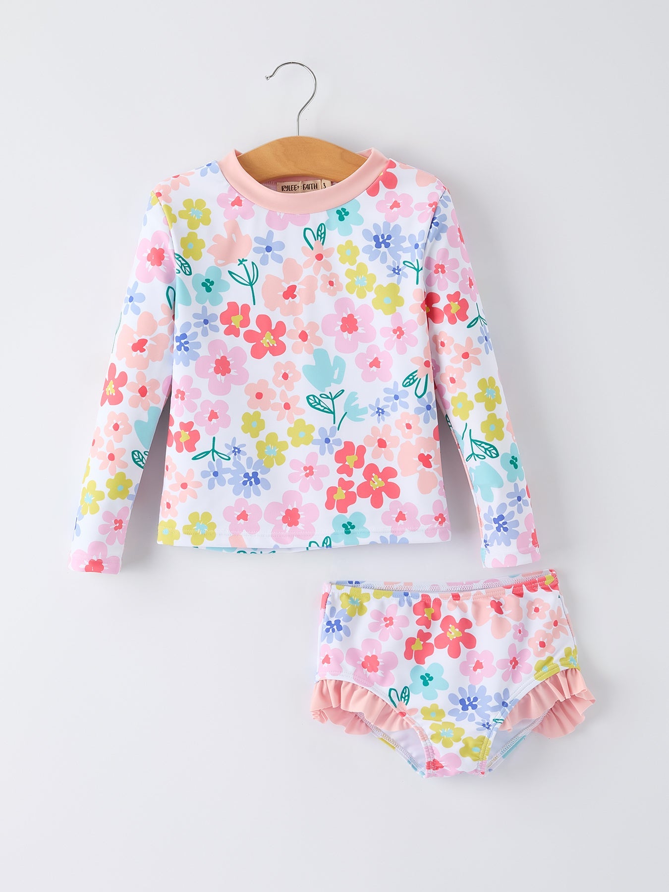 Summer Floral Girls Long Sleeve Swim Set - Bexa Boutique