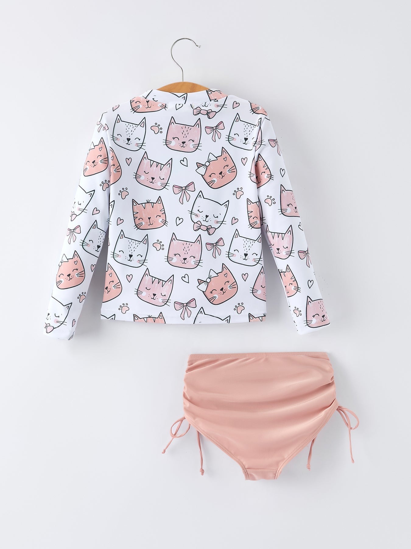Summer Cat Print Girls Long Sleeve Swim Set - Bexa Boutique