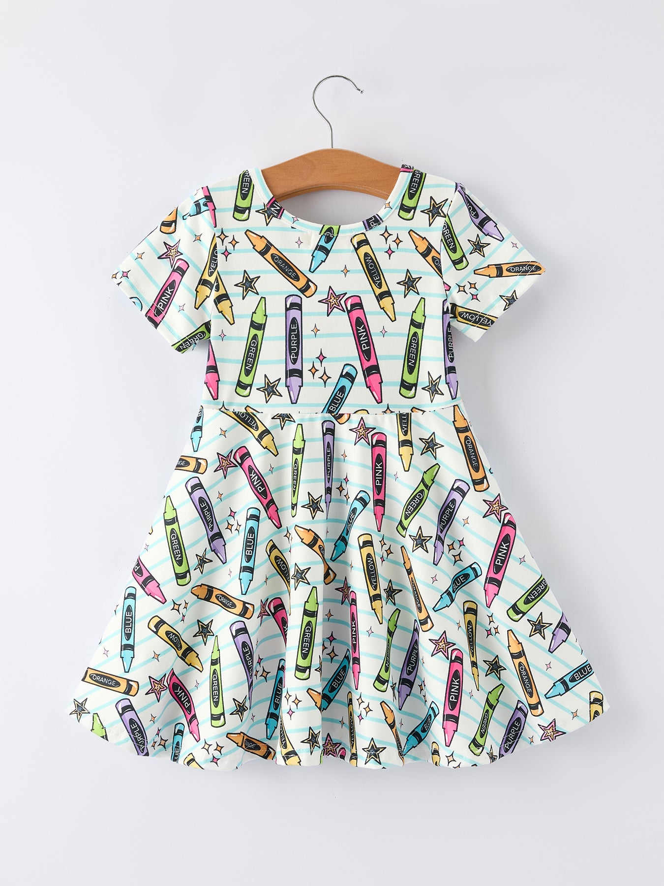 Girl Back To School Pencil Print Dress - Bexa Boutique