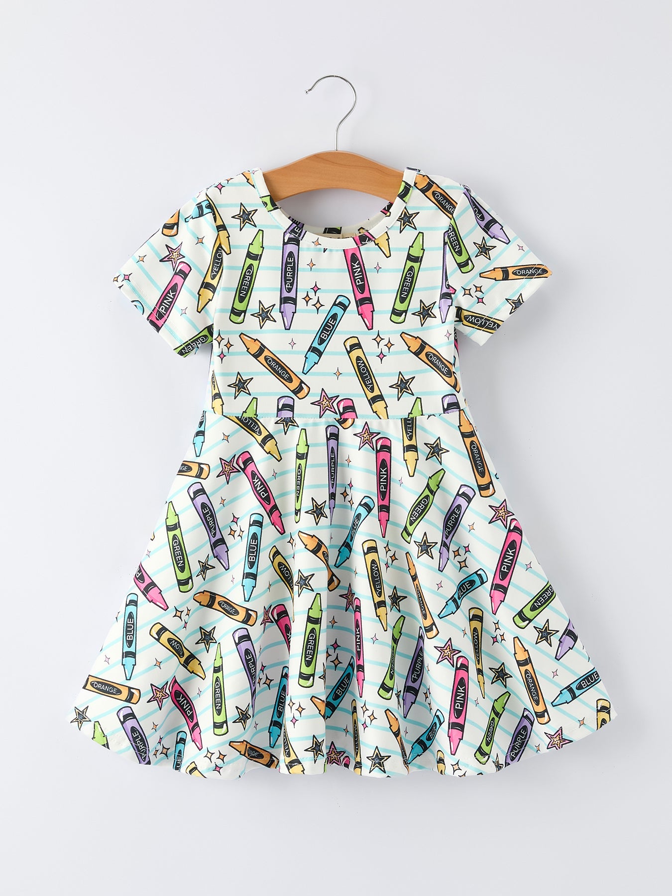 Girl Back To School Pencil Print Dress - Bexa Boutique