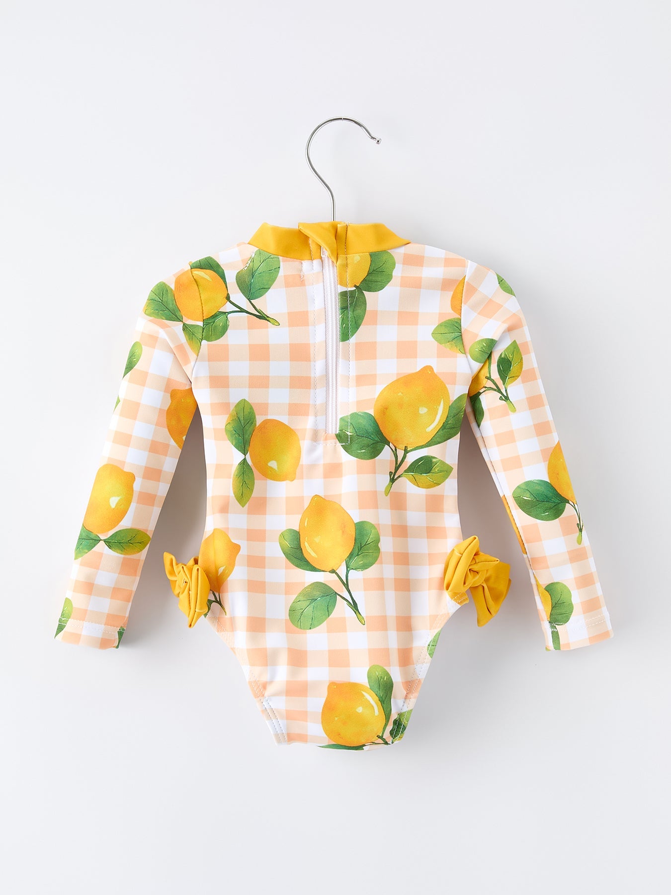 Lemon Print Long Sleeve Girls One Piece Swimsuit - Bexa Boutique
