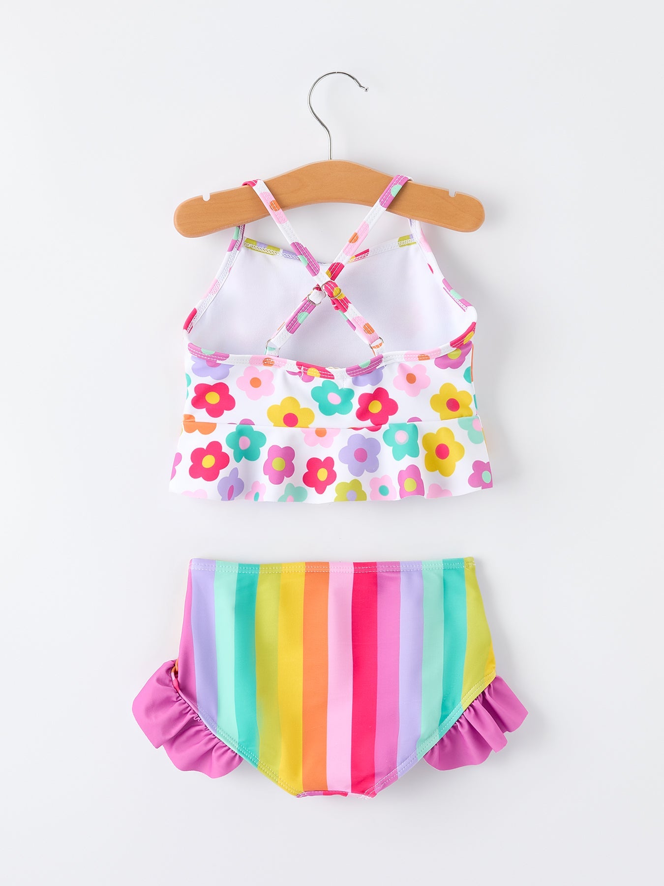 Summer Floral Rainbow Girls Two Piece Swimsuit - Bexa Boutique