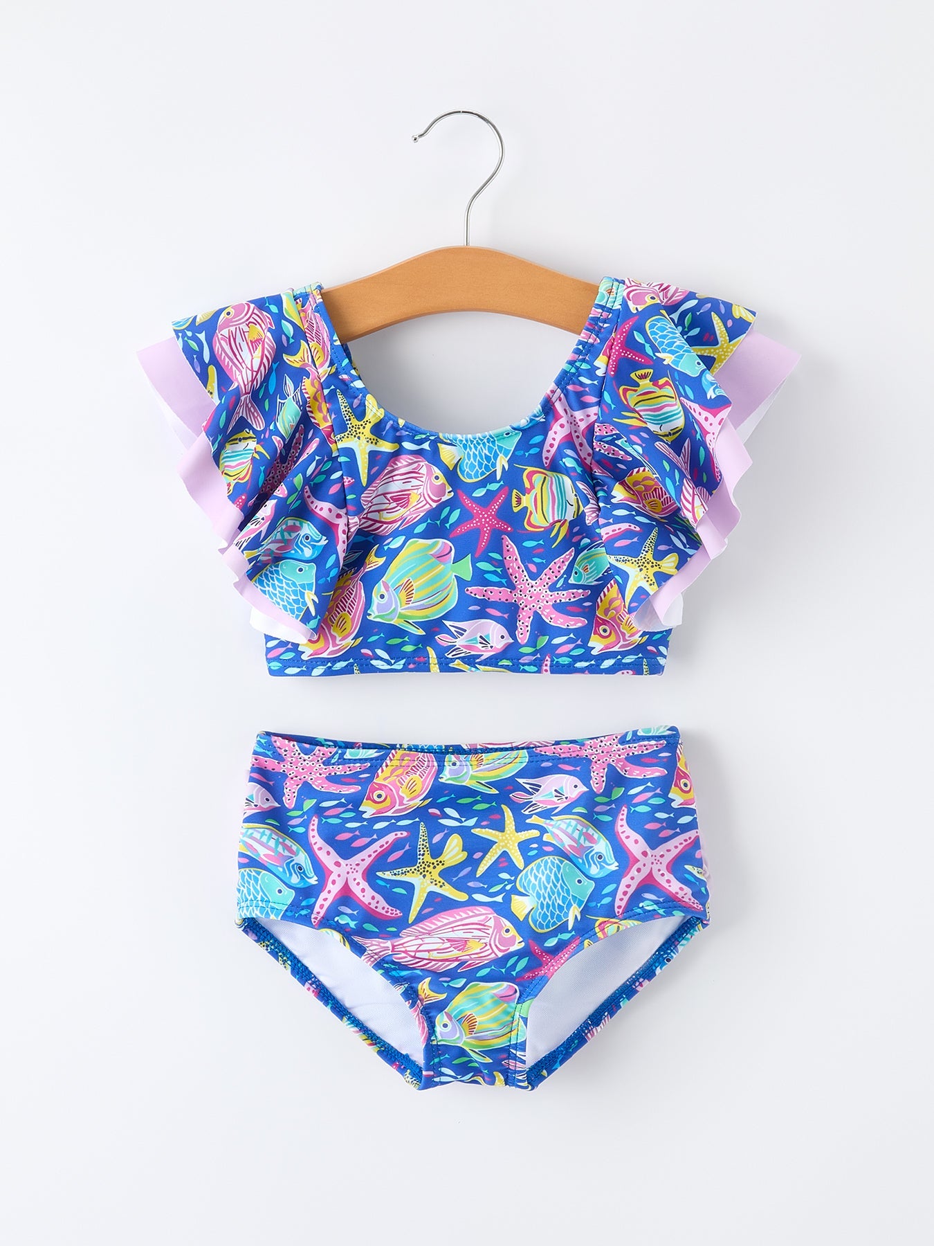 Ocean Fish Print Girls Two Piece Swimsuit - Bexa Boutique