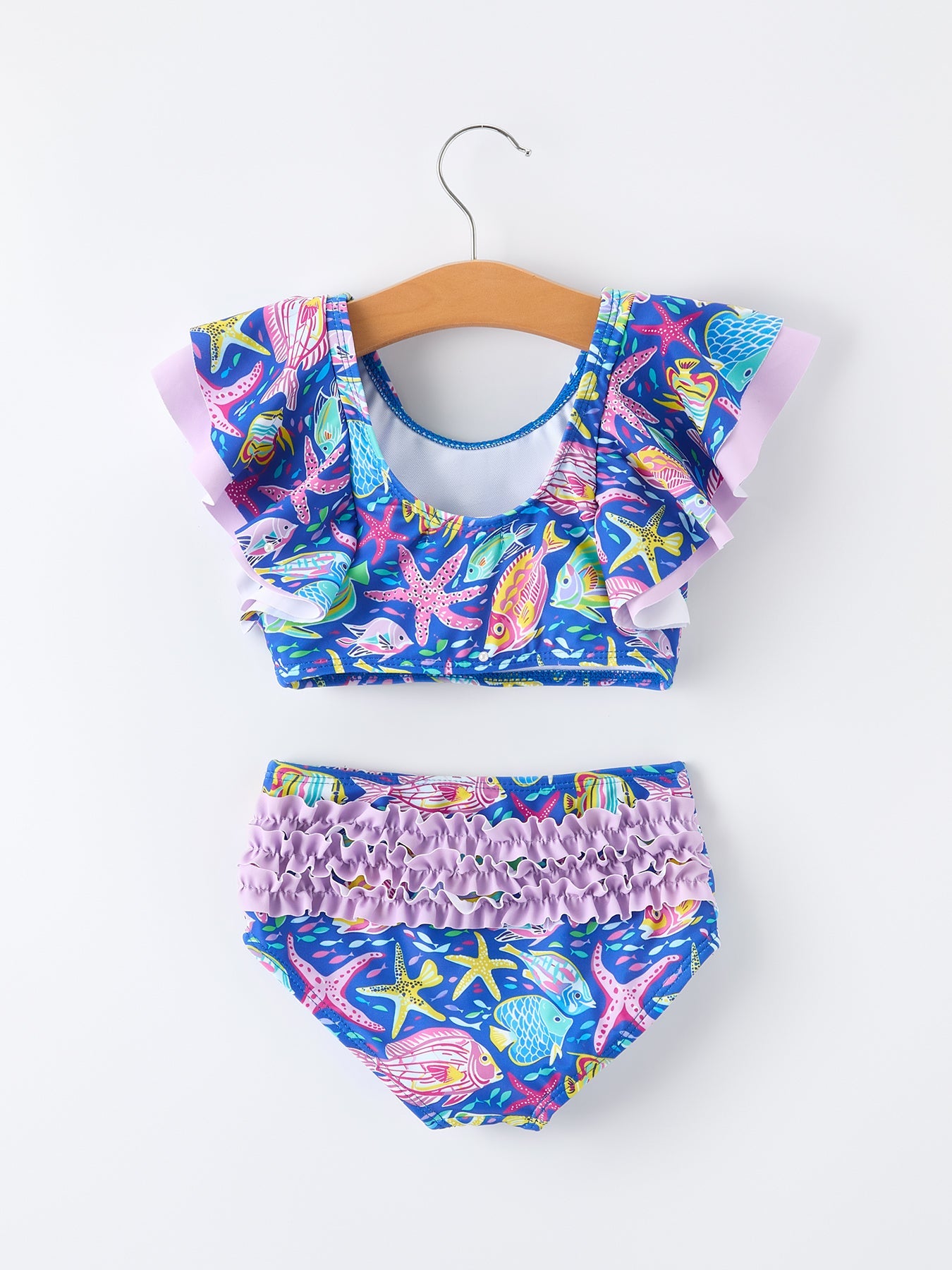 Ocean Fish Print Girls Two Piece Swimsuit - Bexa Boutique