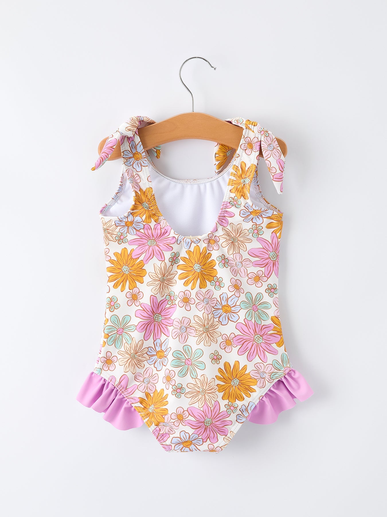 Floral Print Girls Ruffle Leg One Piece Swimsuit - Bexa Boutique