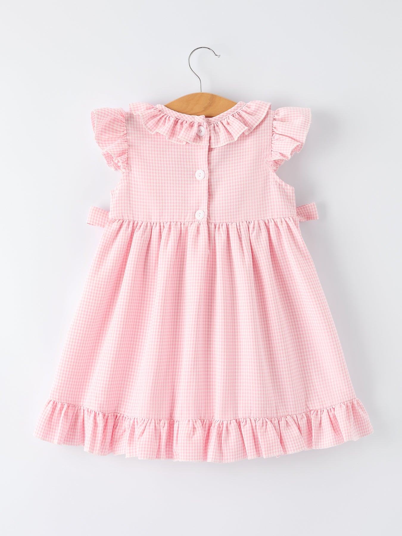 Back to School Pencil Plaid Girls Smocked Ruffle Collar Dress - Bexa Boutique