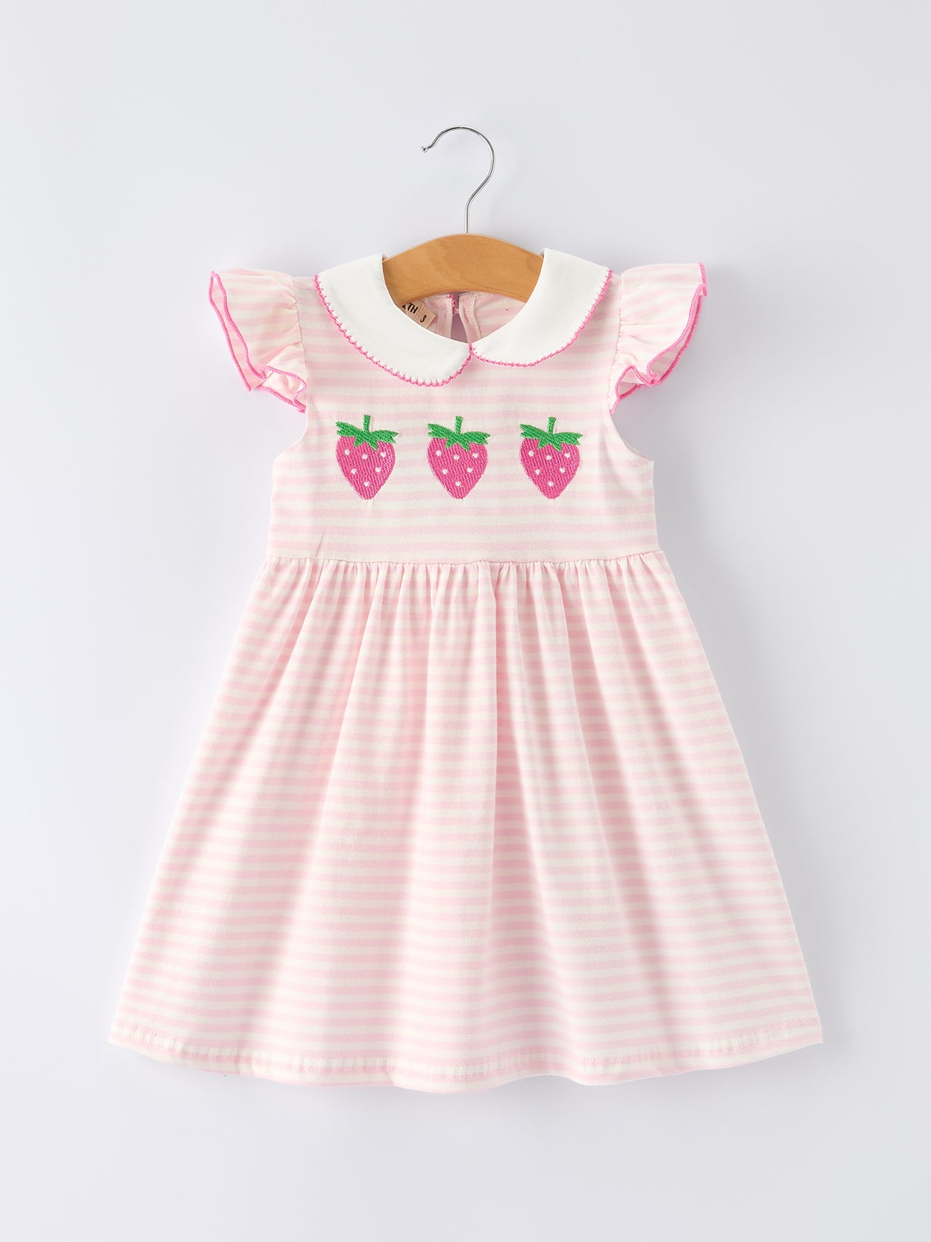 Strawberry Girl Dress Ruffle Peter Pan Collar - Bexa Boutique