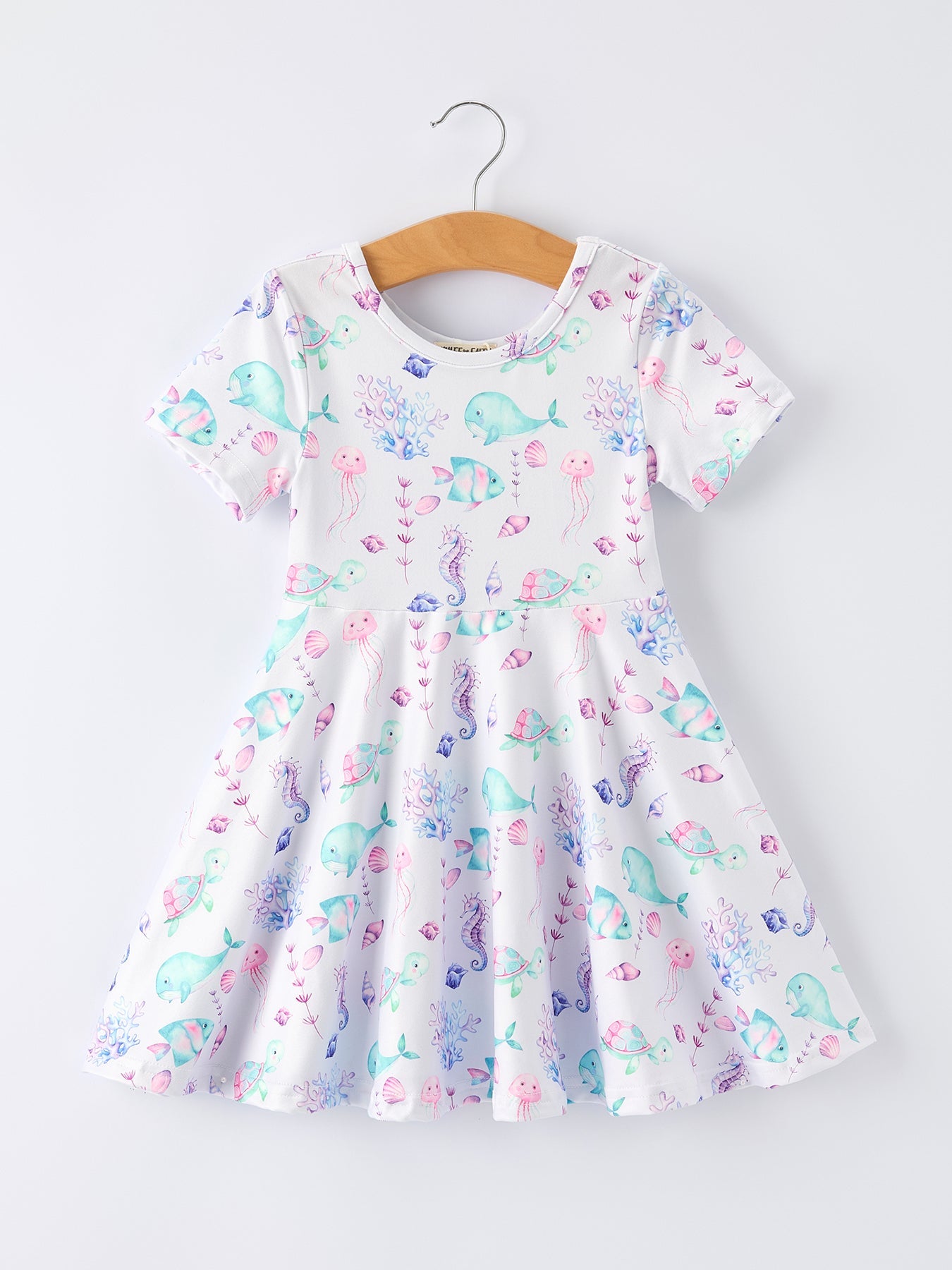 Summer Sea Life Print Girl Dress - Bexa Boutique