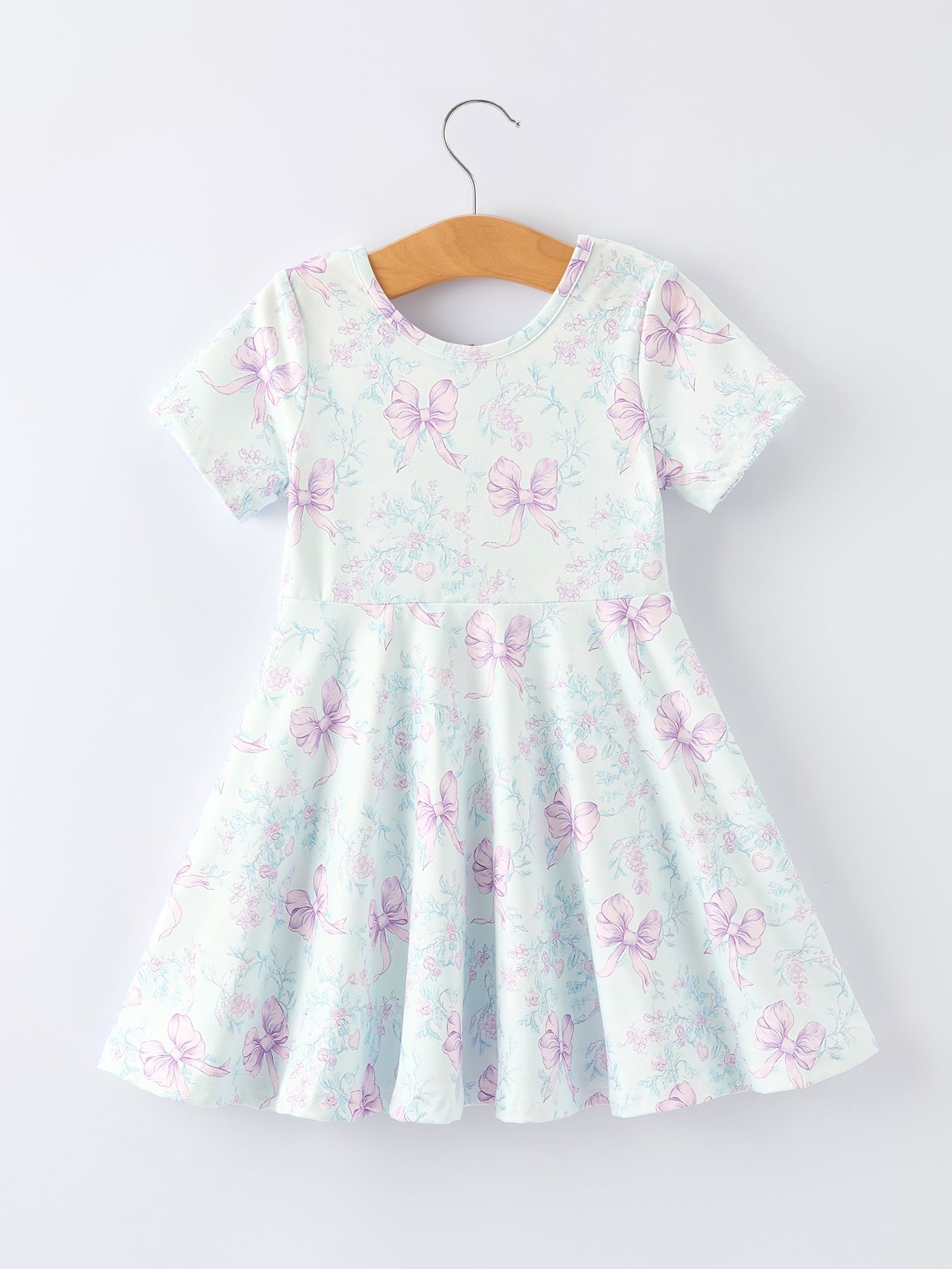 Summer Floral Bow Print Girl Dress - Bexa Boutique