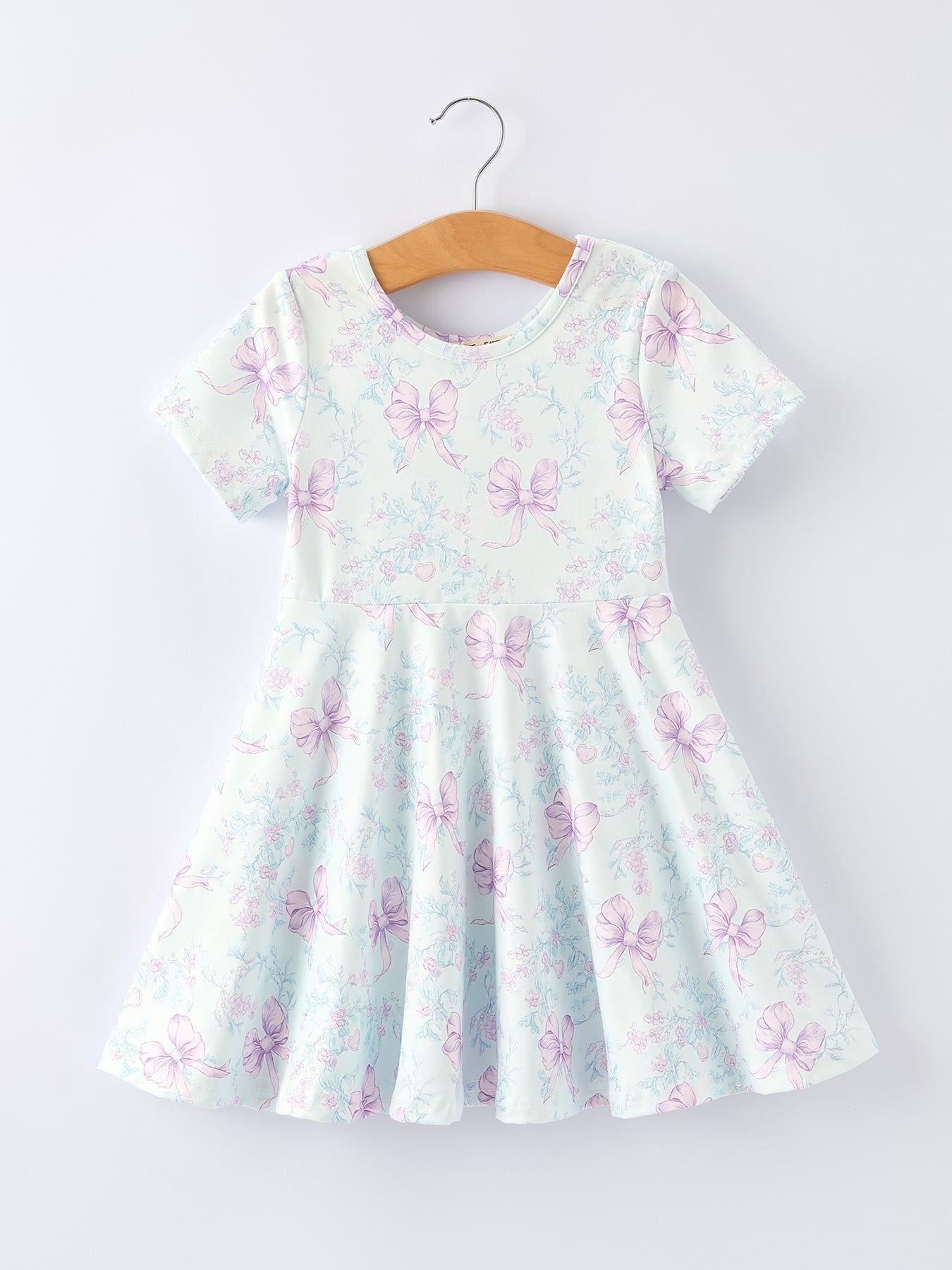 Summer Floral Bow Print Girl Dress - Bexa Boutique