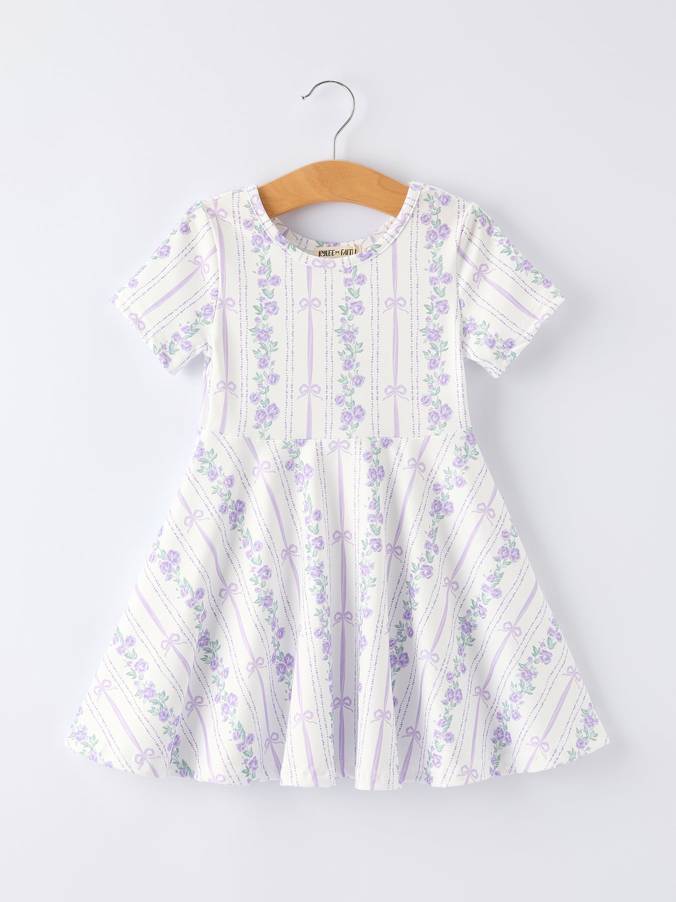Floral Bow Stripe Print Girl Dress - Bexa Boutique