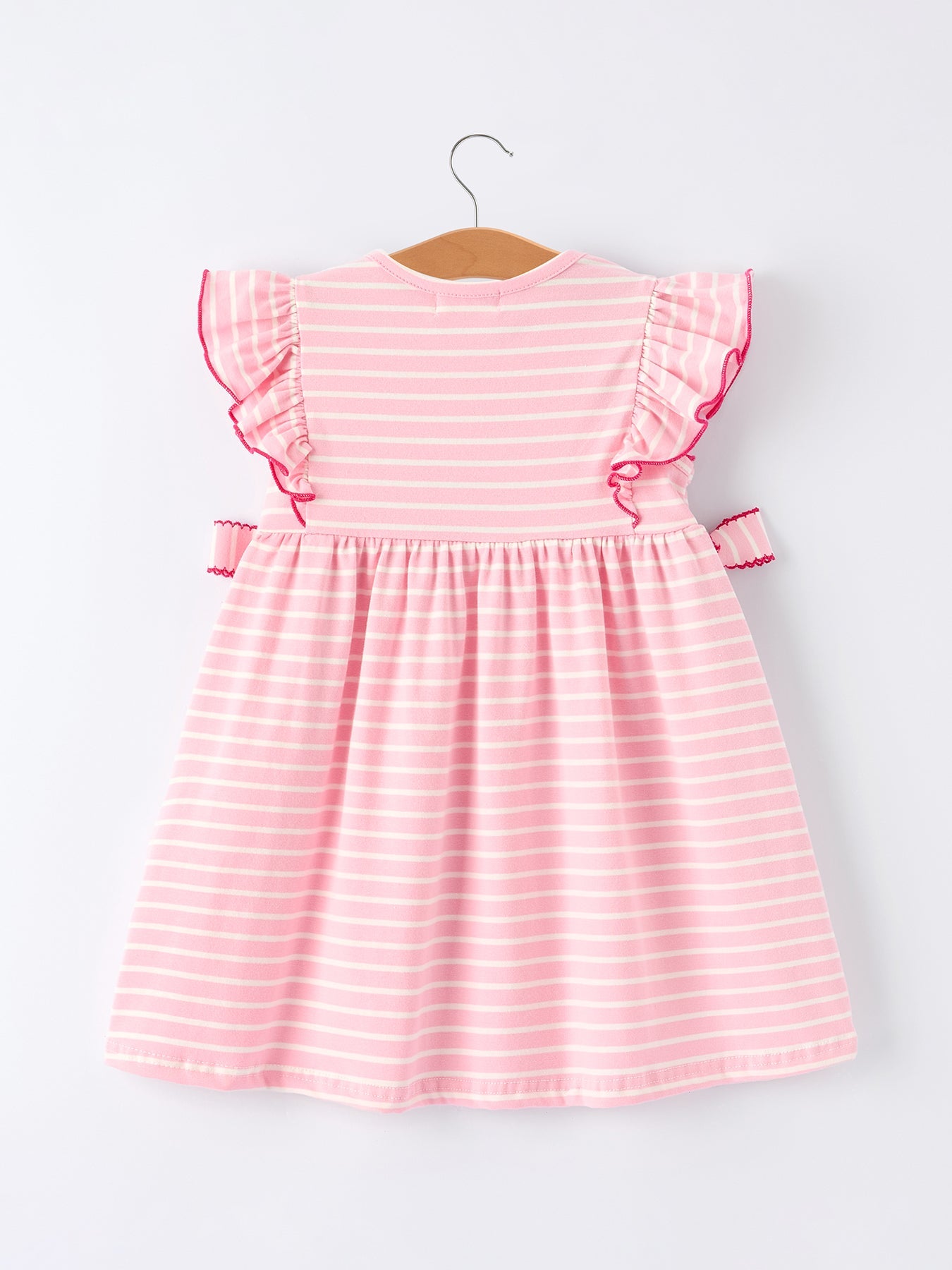Strawberry Embroidery Pink Stripe Girl Smocked Dress - Bexa Boutique