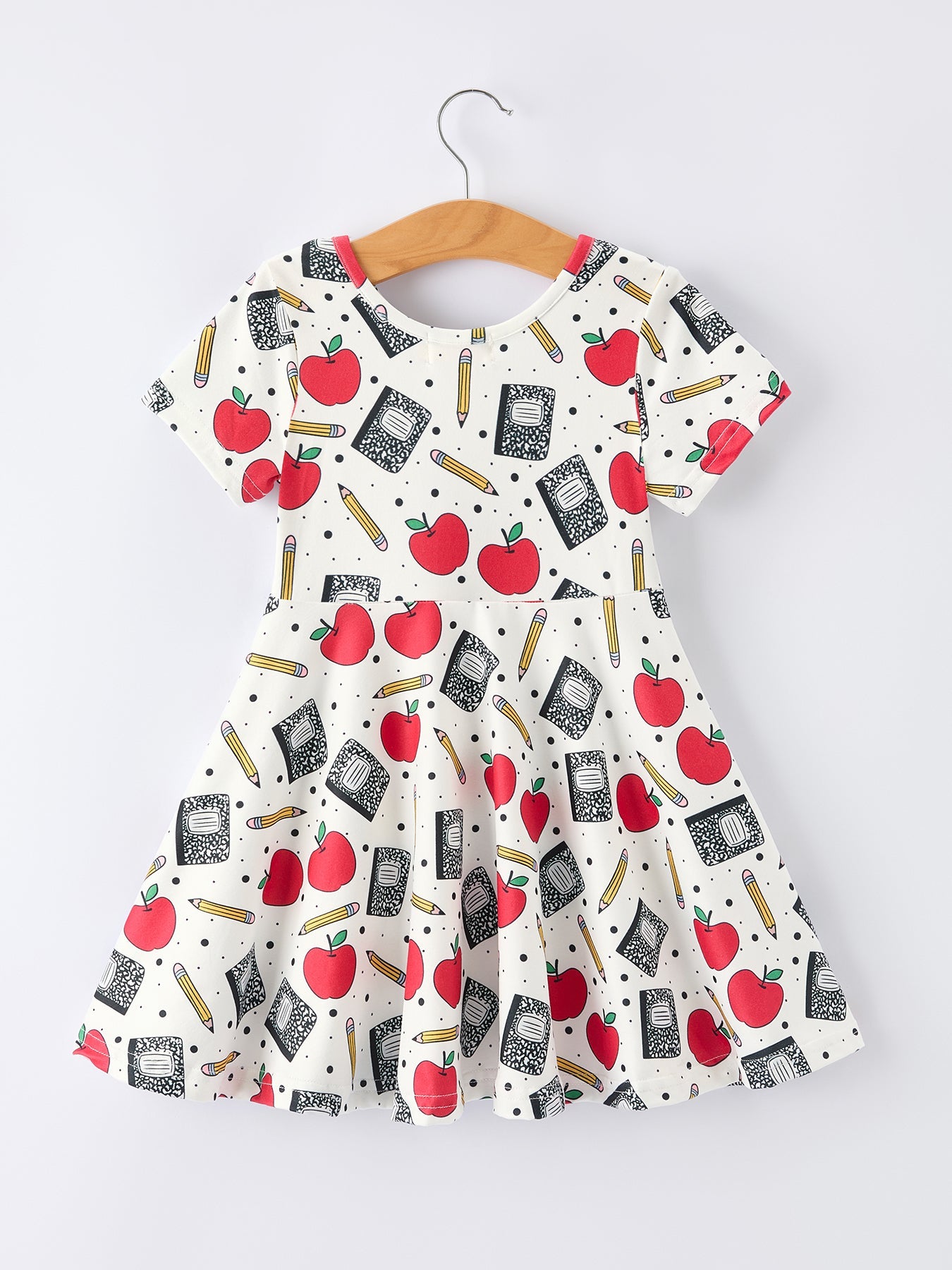 Back to School Apple Pencil Print Girls Dress - Bexa Boutique