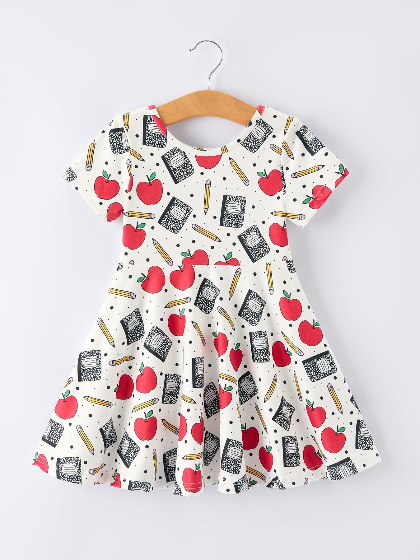Back to School Apple Pencil Print Girls Dress - Bexa Boutique