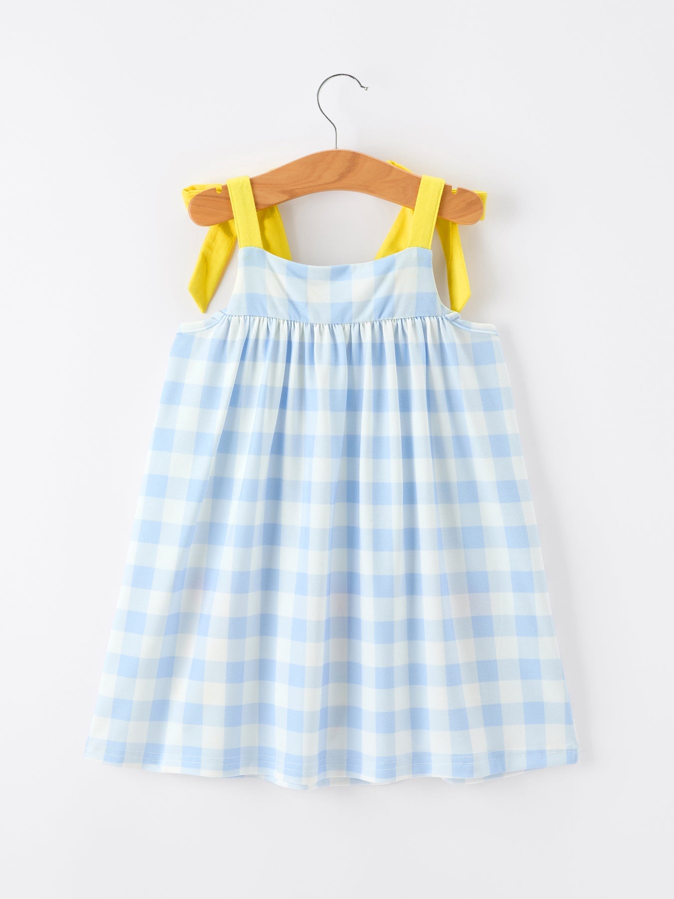 Girls Back To School Pencil Plaid Dress Bow Applique Smocked - Bexa Boutique