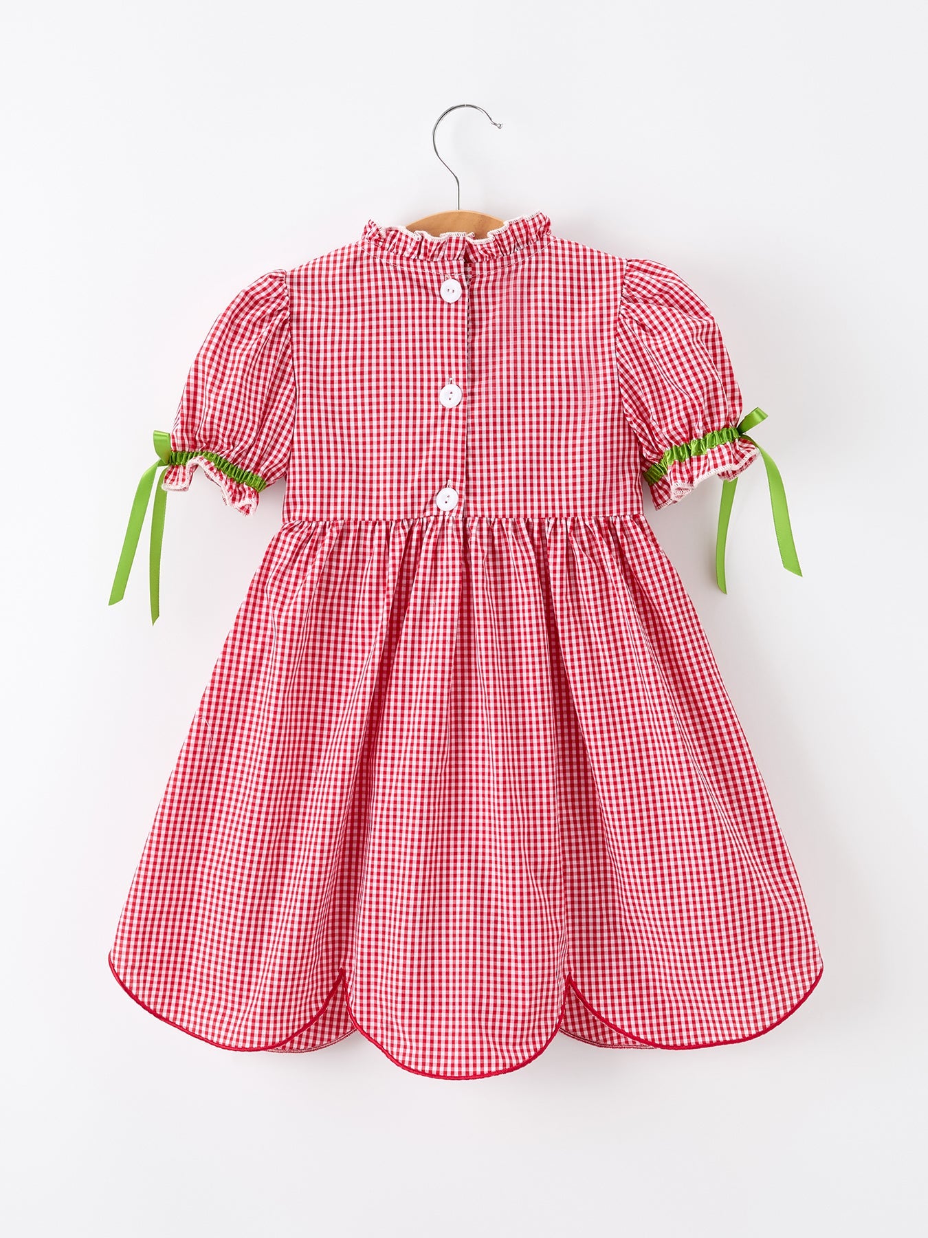 Girls Back To School Worm Plaid Twirl Dress Smocked - Bexa Boutique