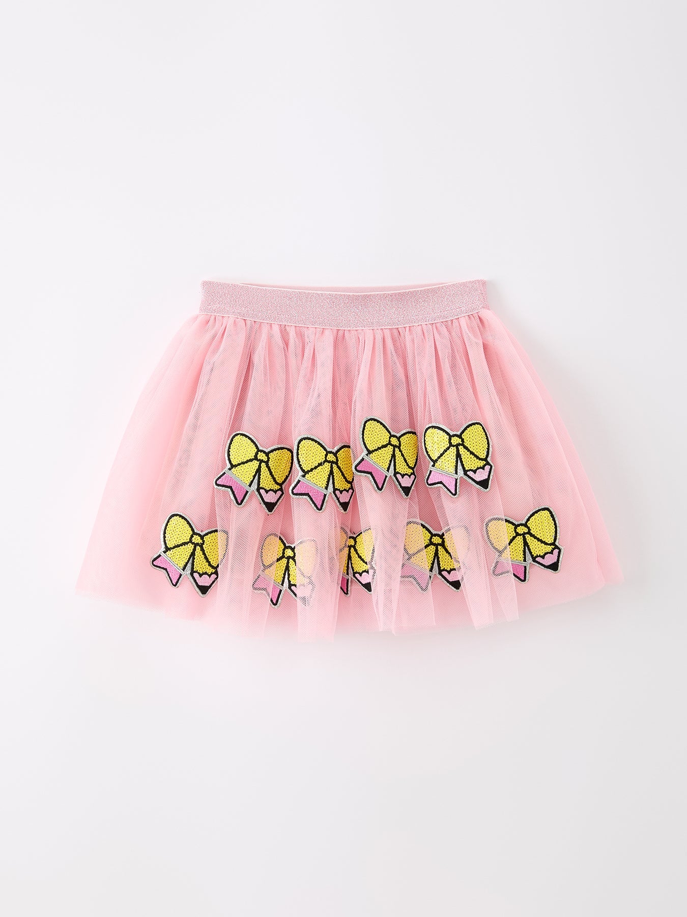 Back To School Pencil Bow Girls Skirt Tulle Applique Skirt - Bexa Boutique
