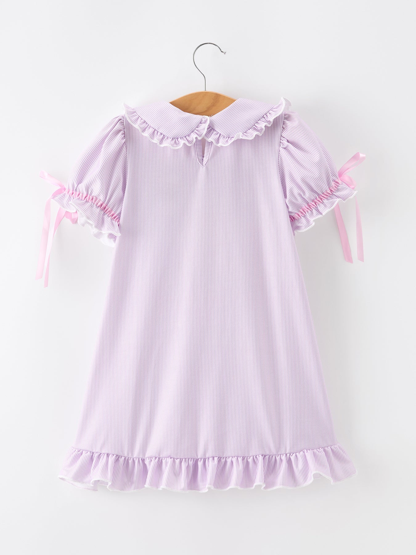 Back To School Pencil Applique Girls Purple Dress Petals Collar Ruffle - Bexa Boutique