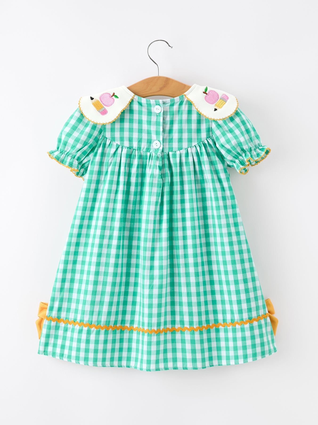 Back to School Apple Pencil Applique Girls Dress Petals Collar - Bexa Boutique