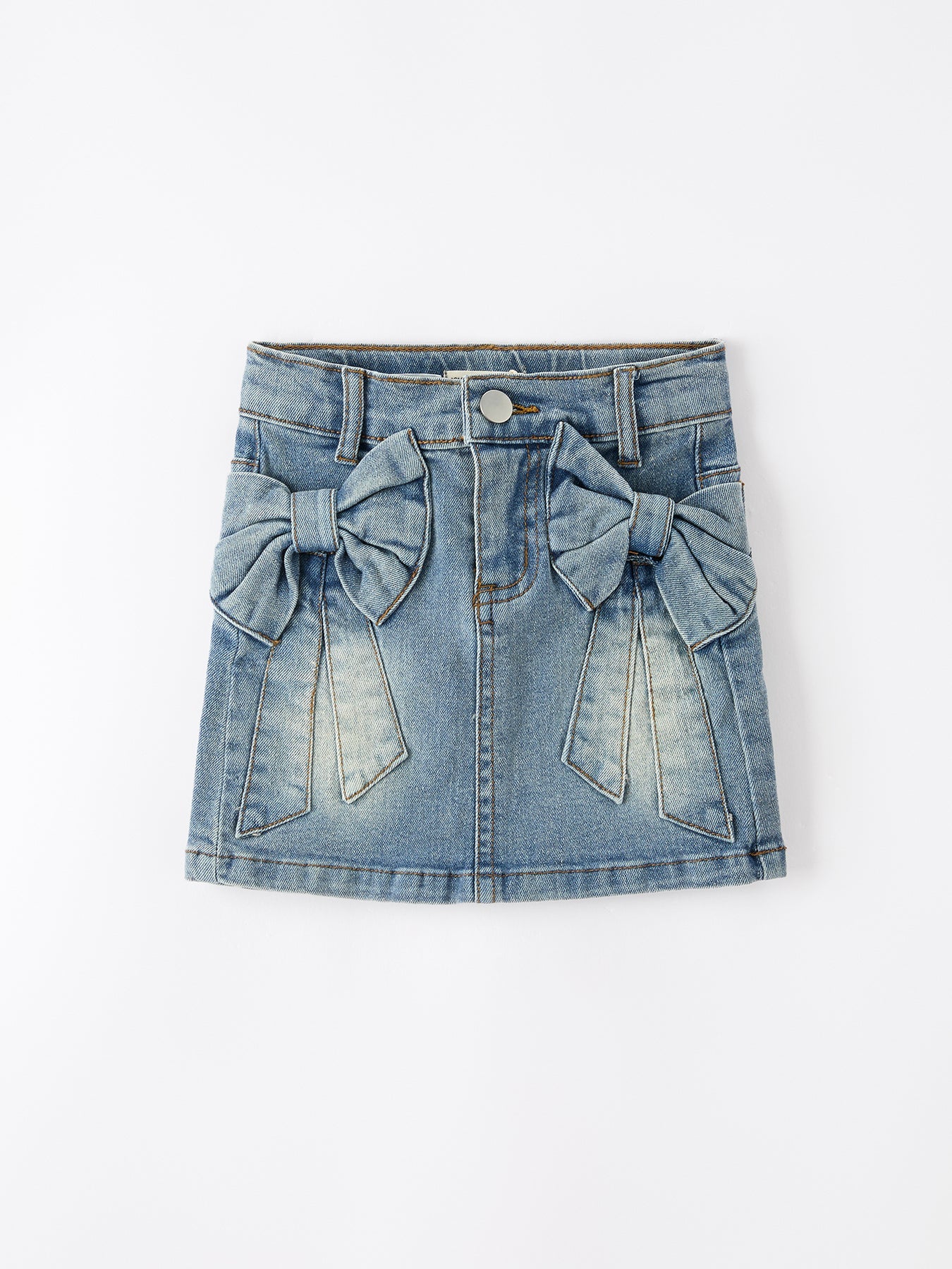 Denim Bow Girls Skirt - Bexa Boutique
