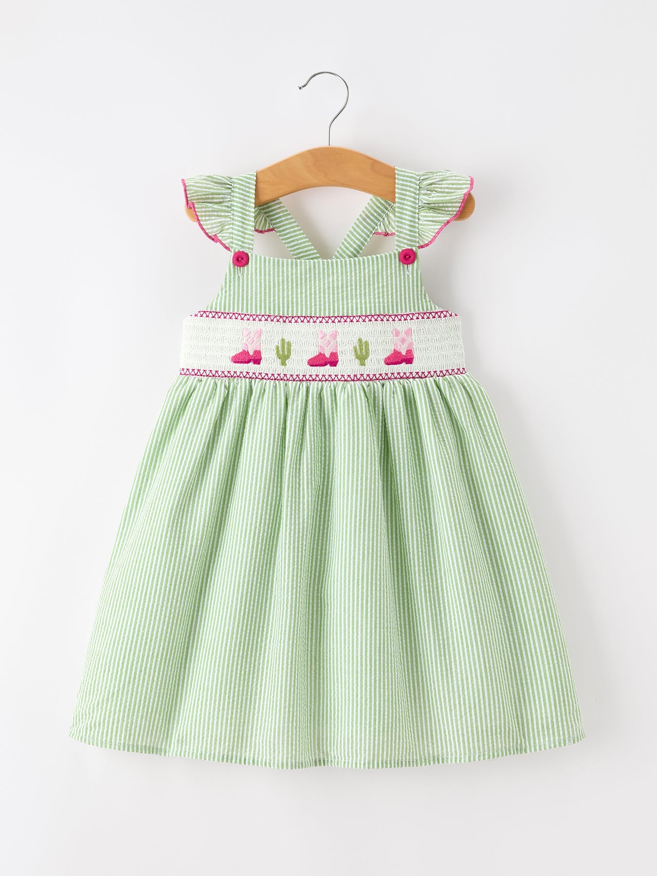 Western Boots Cactus Girls Dress Stripe - Bexa Boutique