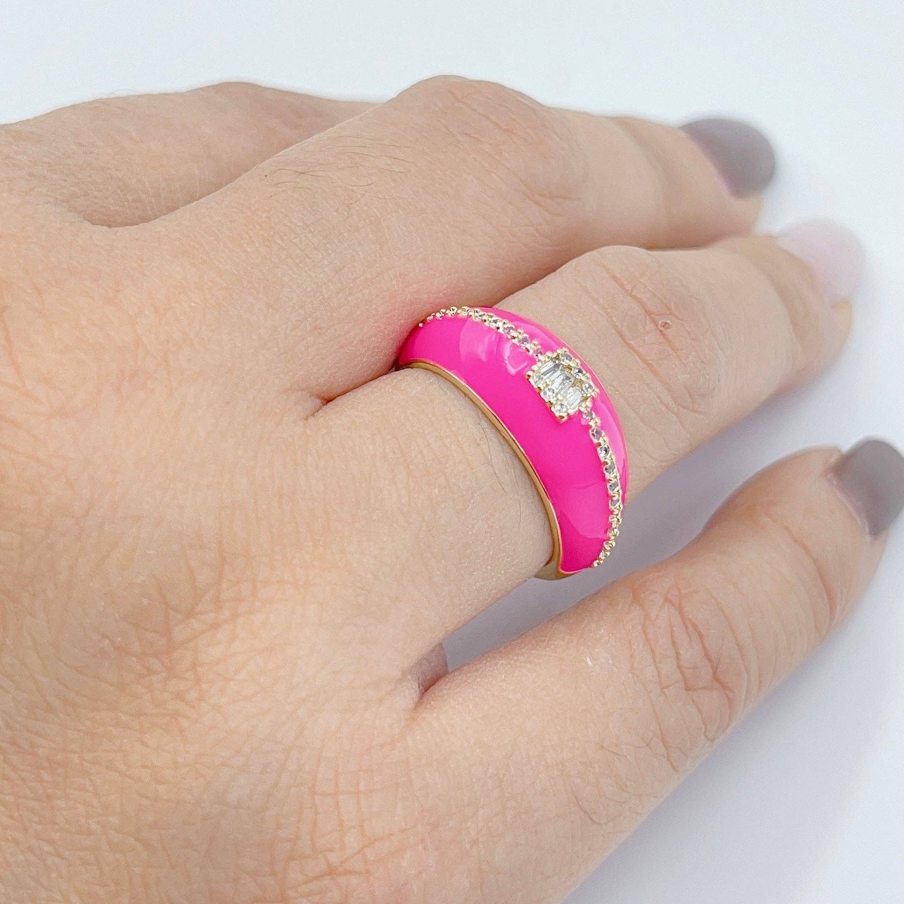 Kelly hot pink stone ring - Bexa Boutique