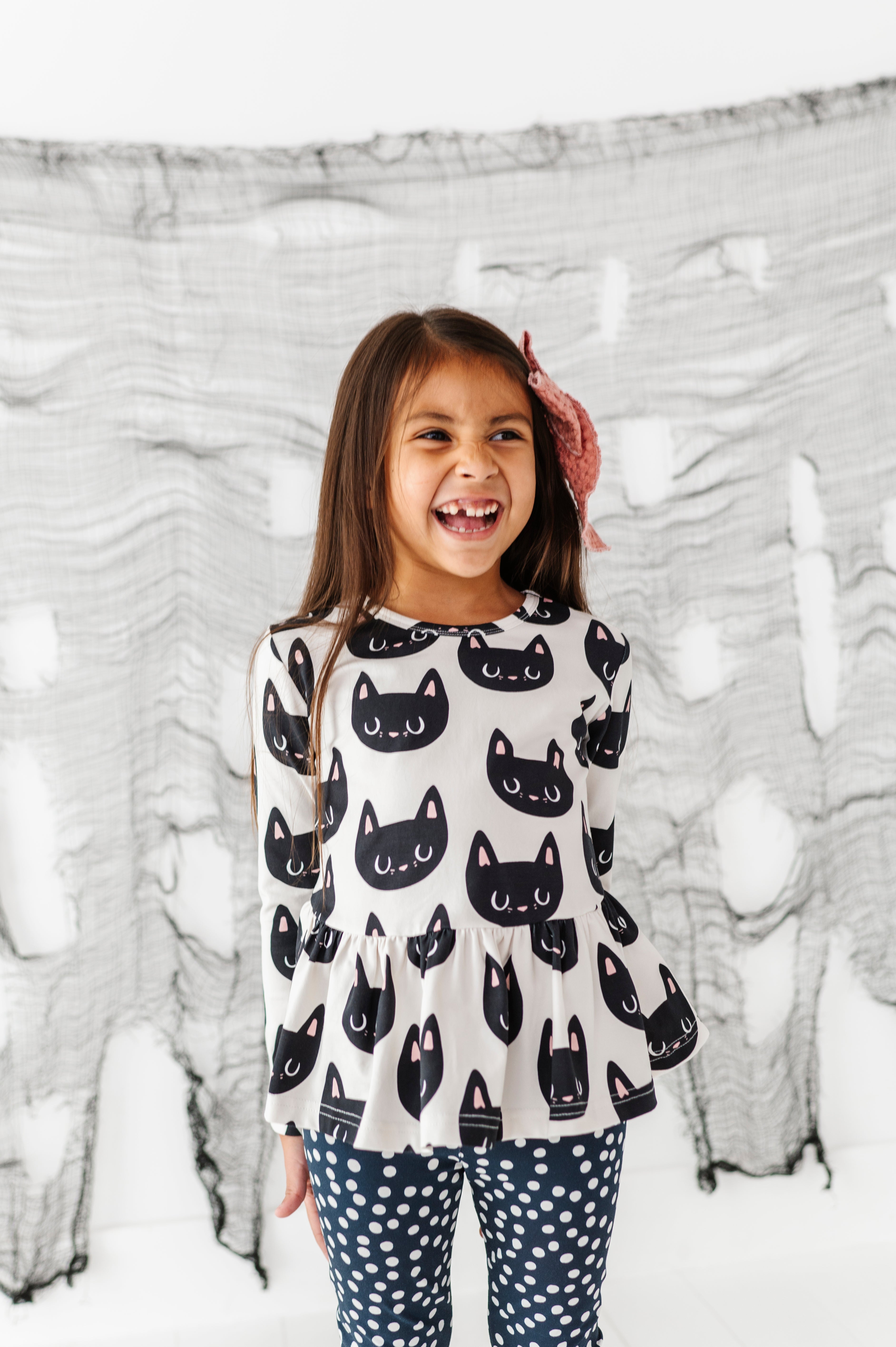 Black Cat Top| PEPLUM