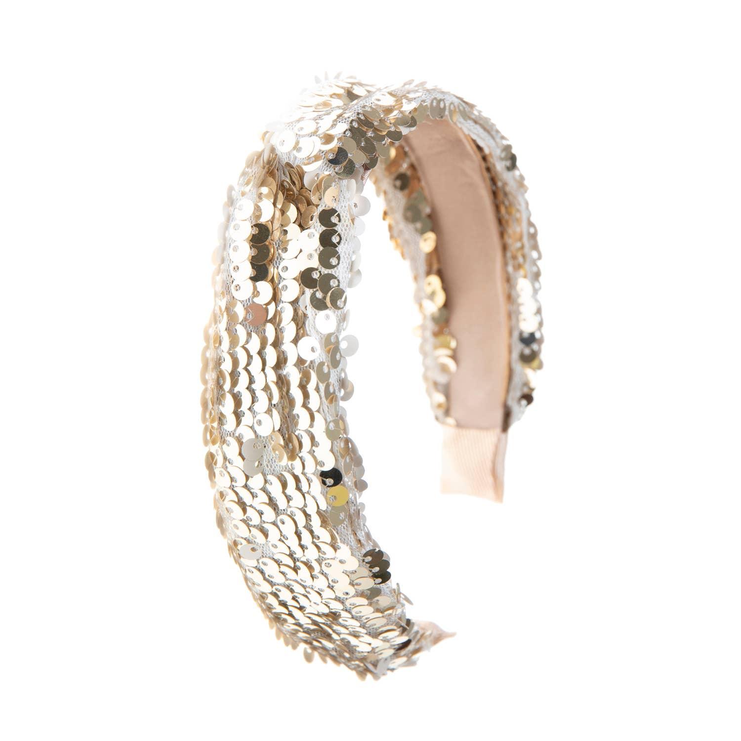 Sequin Crush Gold Headband - Pretty Crafty Lady Shop