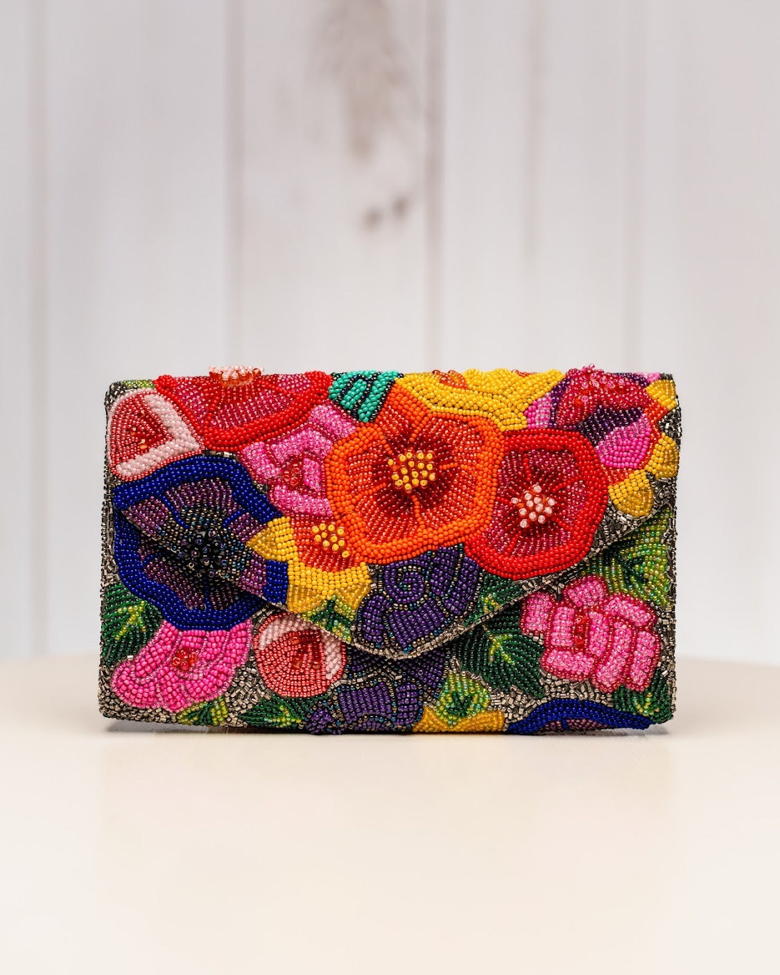 Fashion Floral Clutch Bag - Silver - Bexa Boutique
