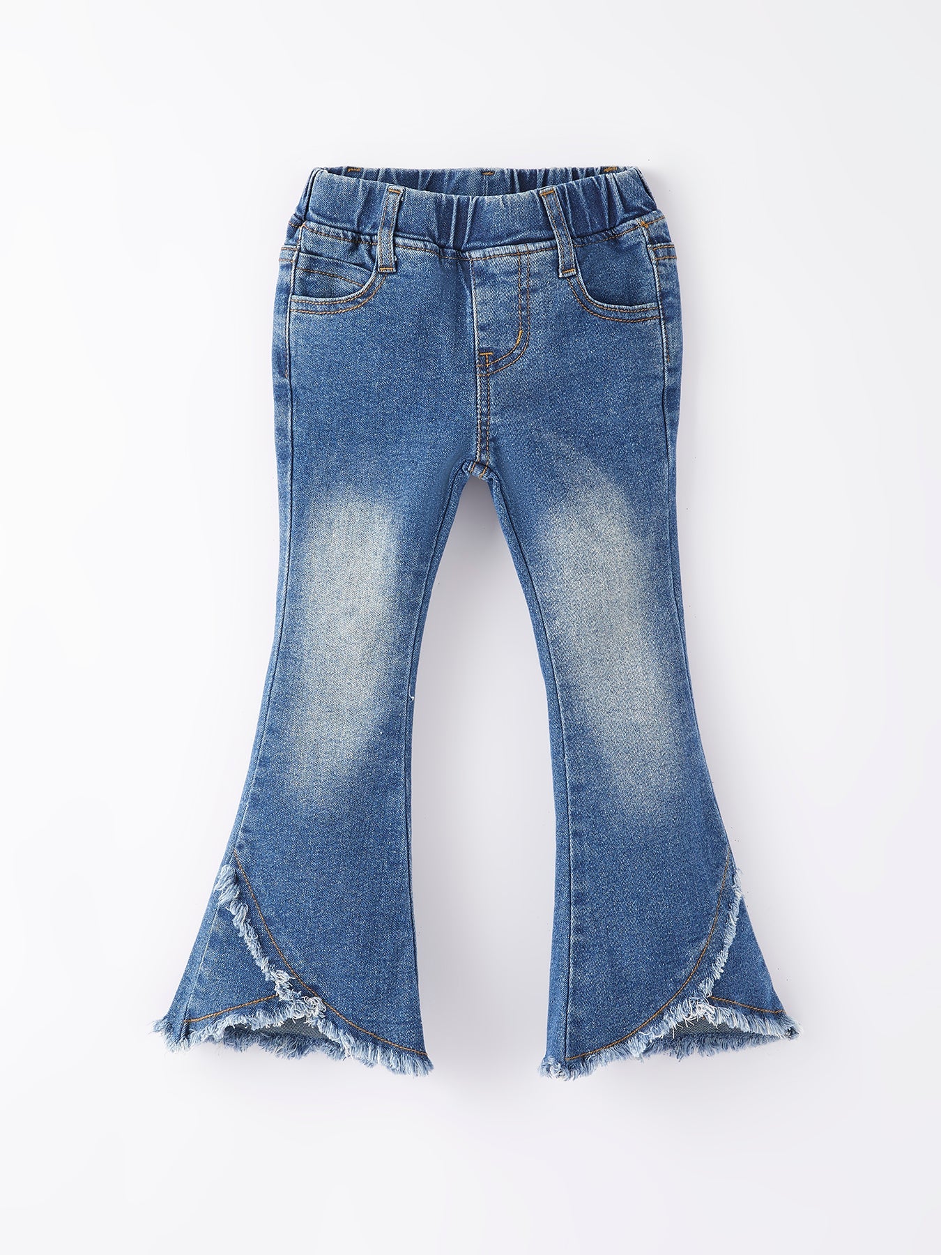 Girls Blue Denim Bell Denim Pants - Bexa Boutique