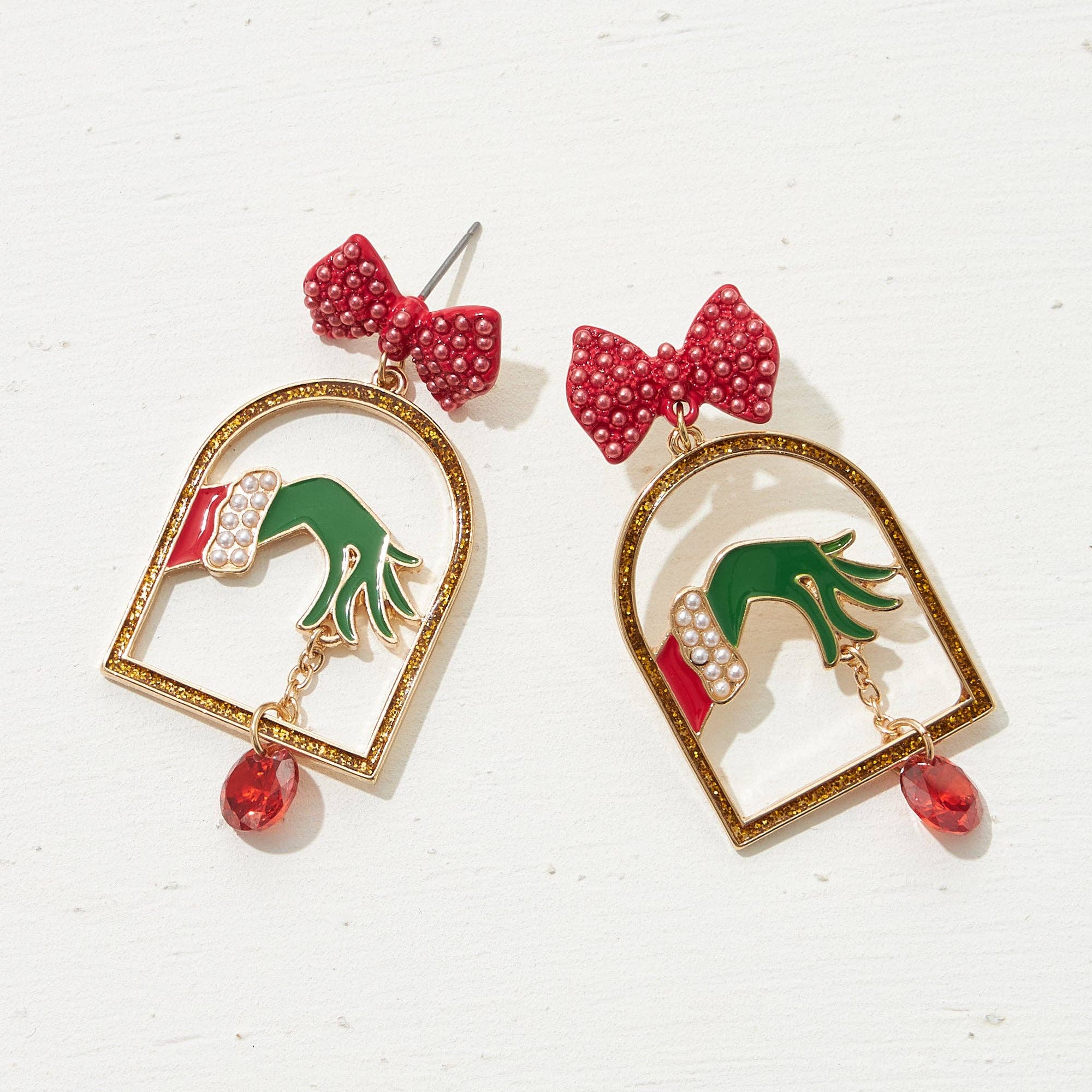 Christmas Monster Hand Enamel Earrings - Bexa Boutique