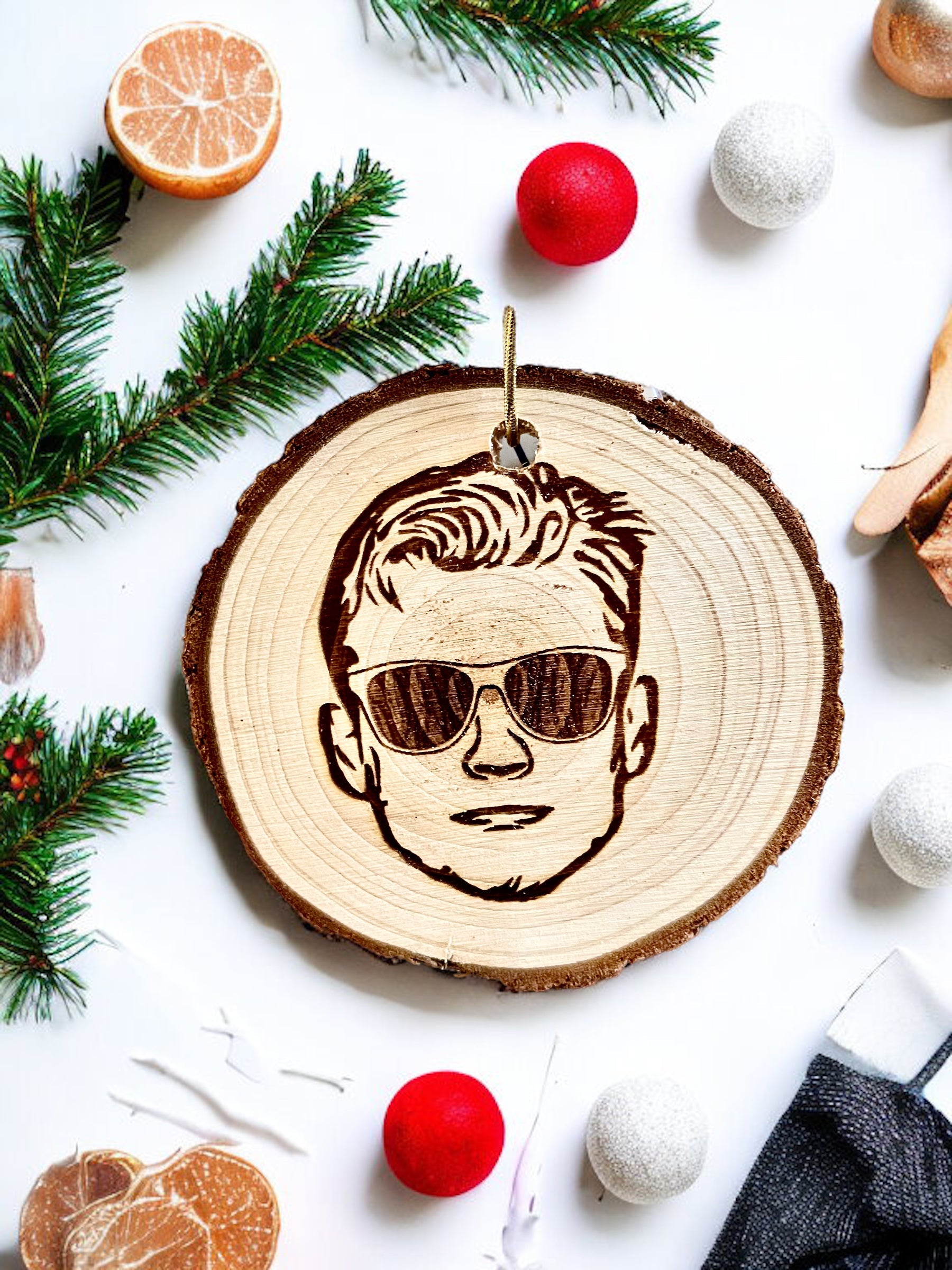 Joe Burrow Engraved Wood Slice Ornament - Bexa Boutique