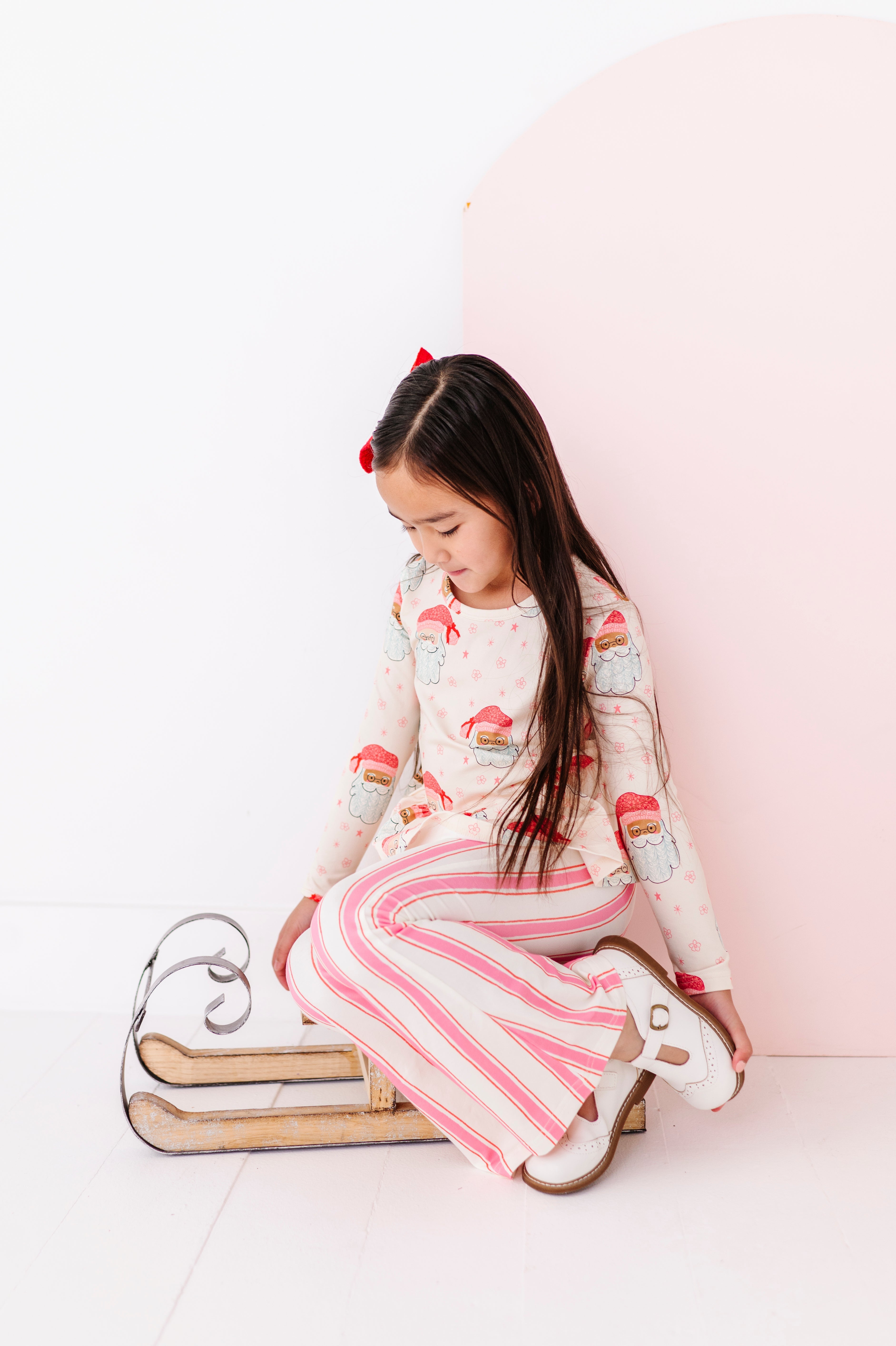 Pink Santas Top | PEPLUM