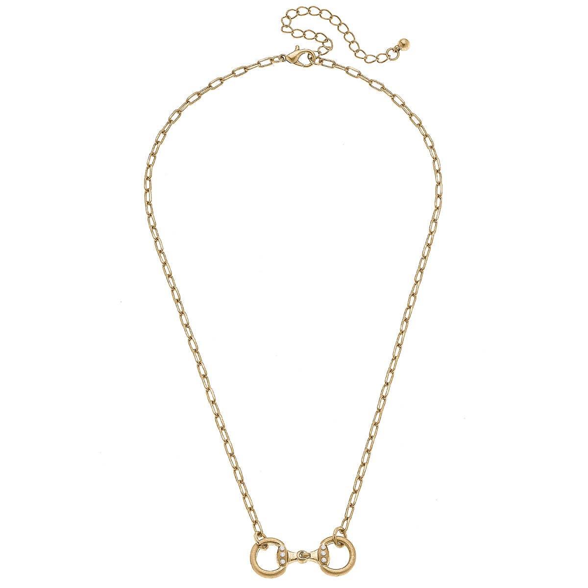 Canvas Style - Buckley Horsebit Necklace in Worn Gold - Bexa Boutique
