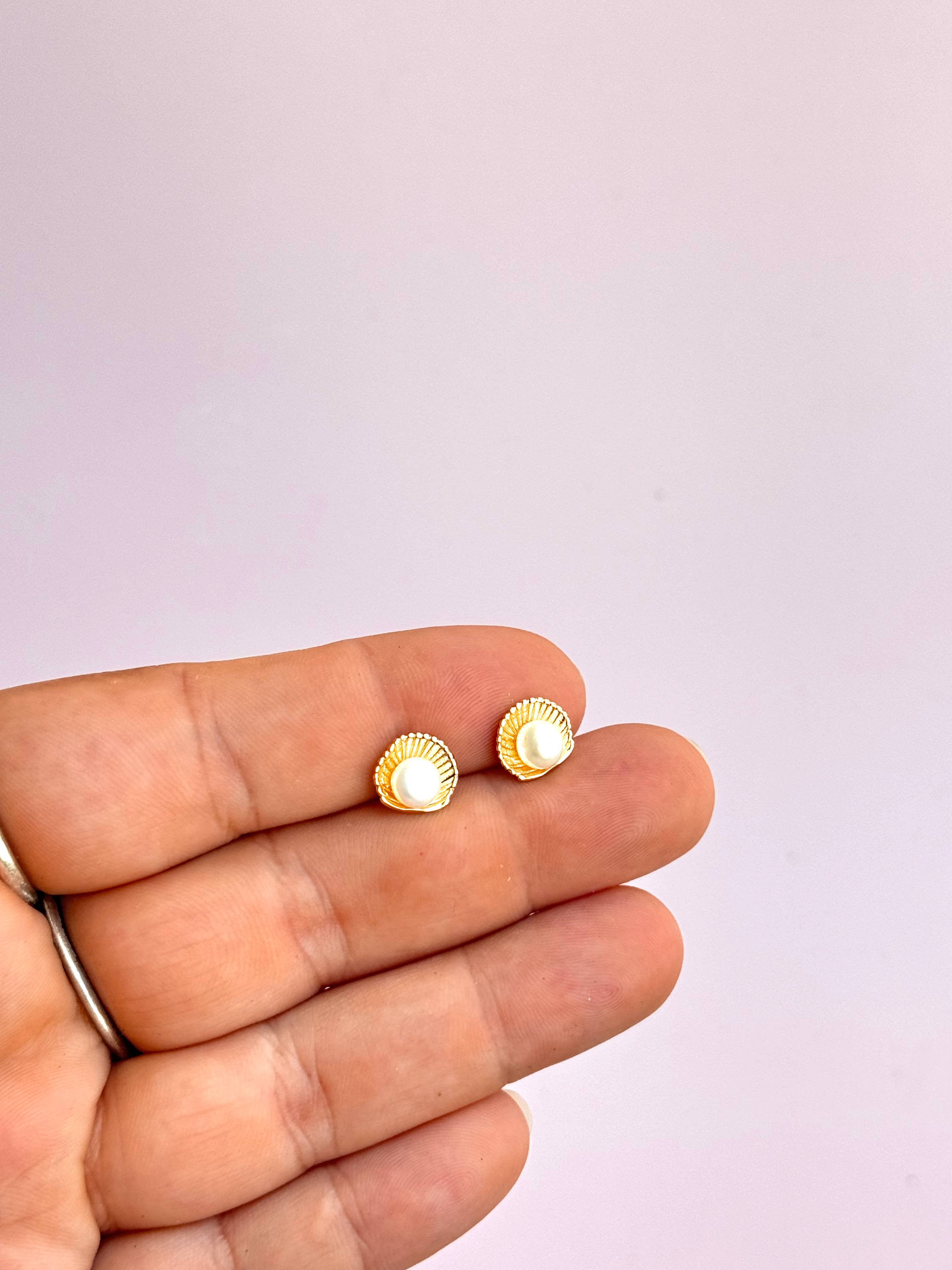 Shell & Pearl Studs - Bexa Boutique