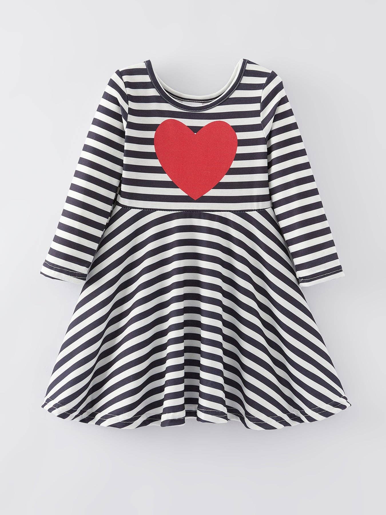 Valentine's Day Heart Print Stripe Girls Dress - Bexa Boutique