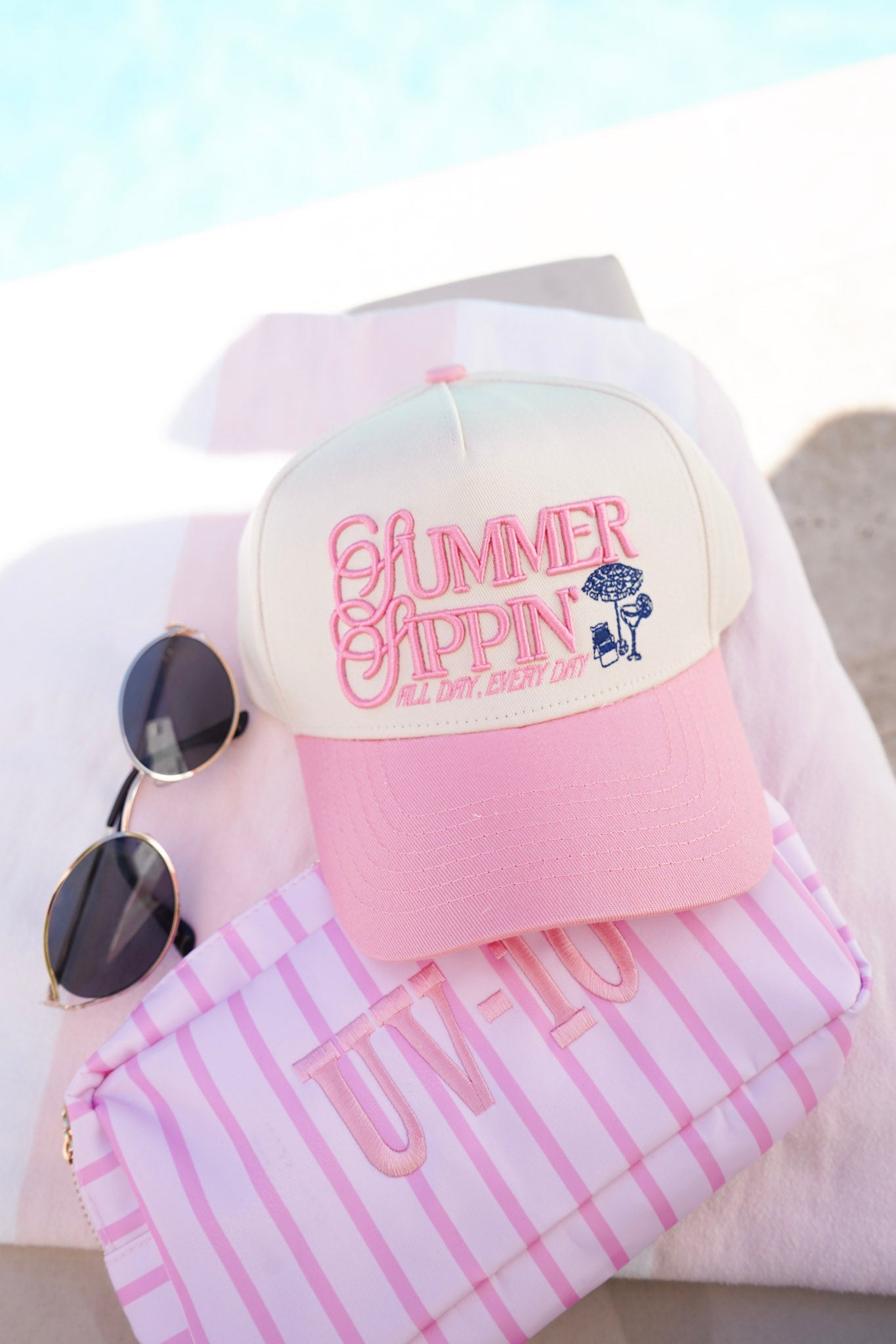 Summer Sippin' - Pink Vintage Trucker Hat - Bexa Boutique